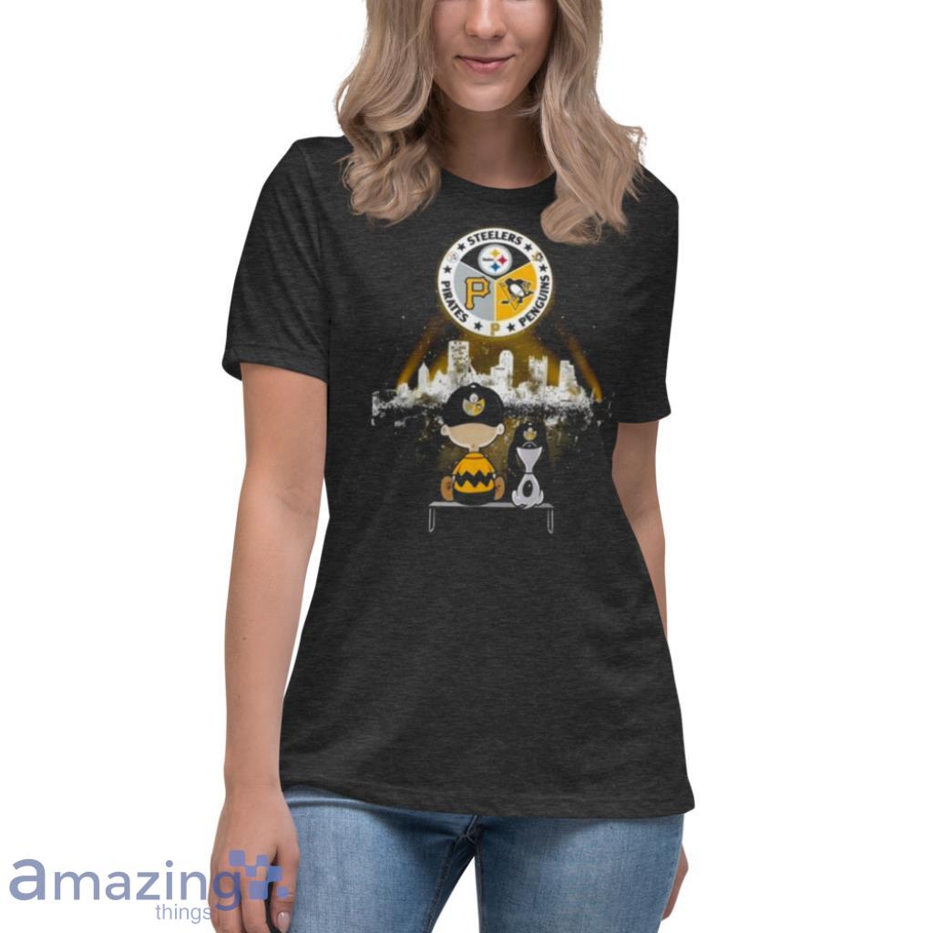 Charlie Brown And Snoopy Watching City Pittsburgh Steelers, Pirates And  Penguins Football T-shirt,Sweater, Hoodie, And Long Sleeved, Ladies, Tank  Top