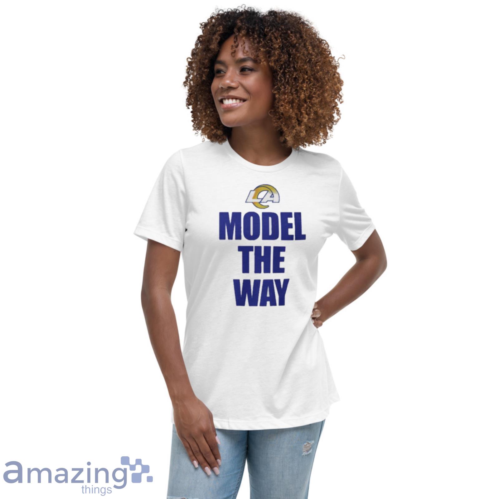 2023 Model The Way Los Angeles Rams Shirt image 2023 Model The Way Los Angeles Rams Shirt - Womens Relaxed Short Sleeve Jersey Tee