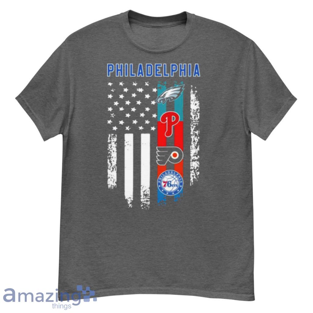Philadelphia Eagles Phillies Flyers 76ers American flag shirt, hoodie,  sweater, longsleeve and V-neck T-shirt