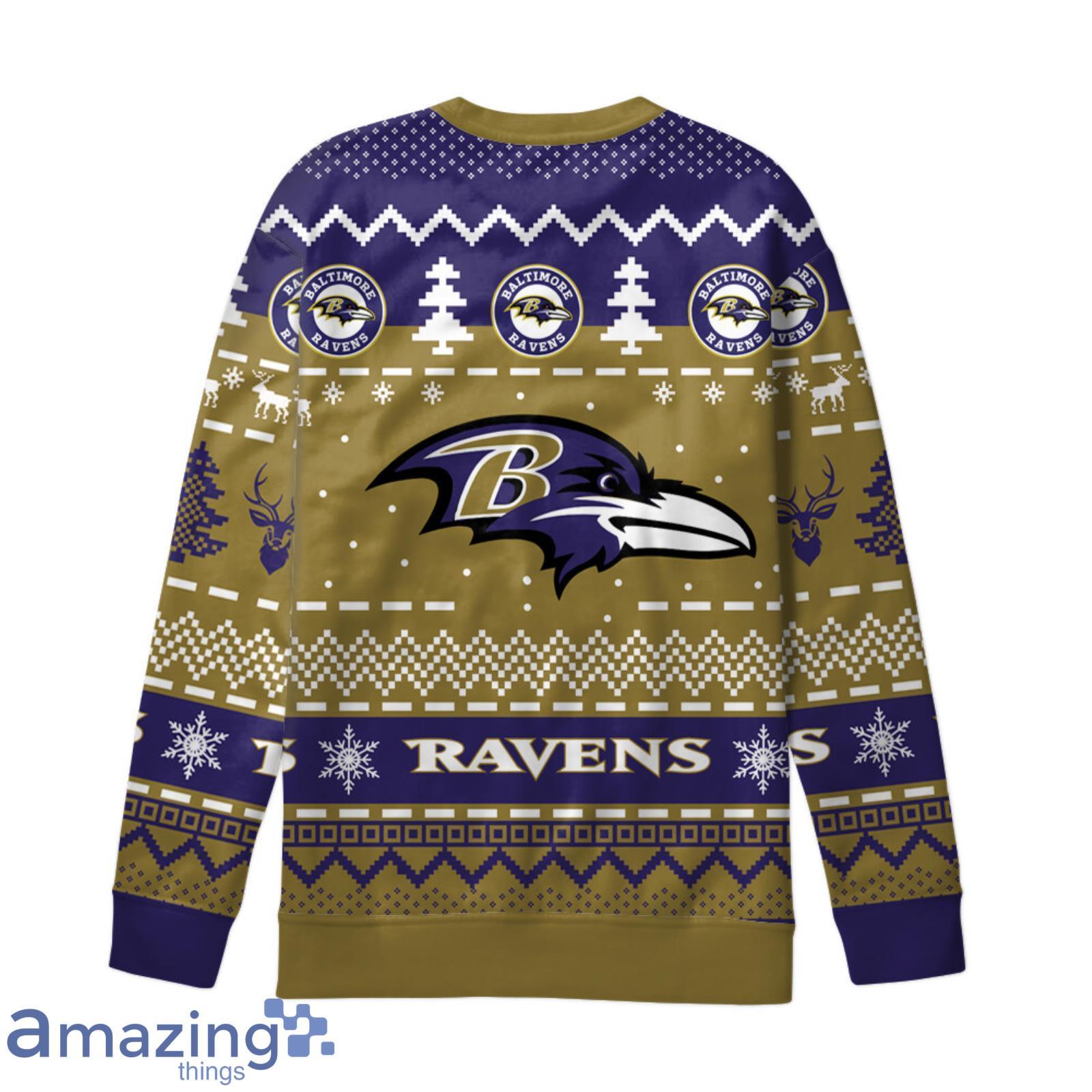 Baltimore Ravens Check Ugly Christmas Sweater 3D Gift For Fans