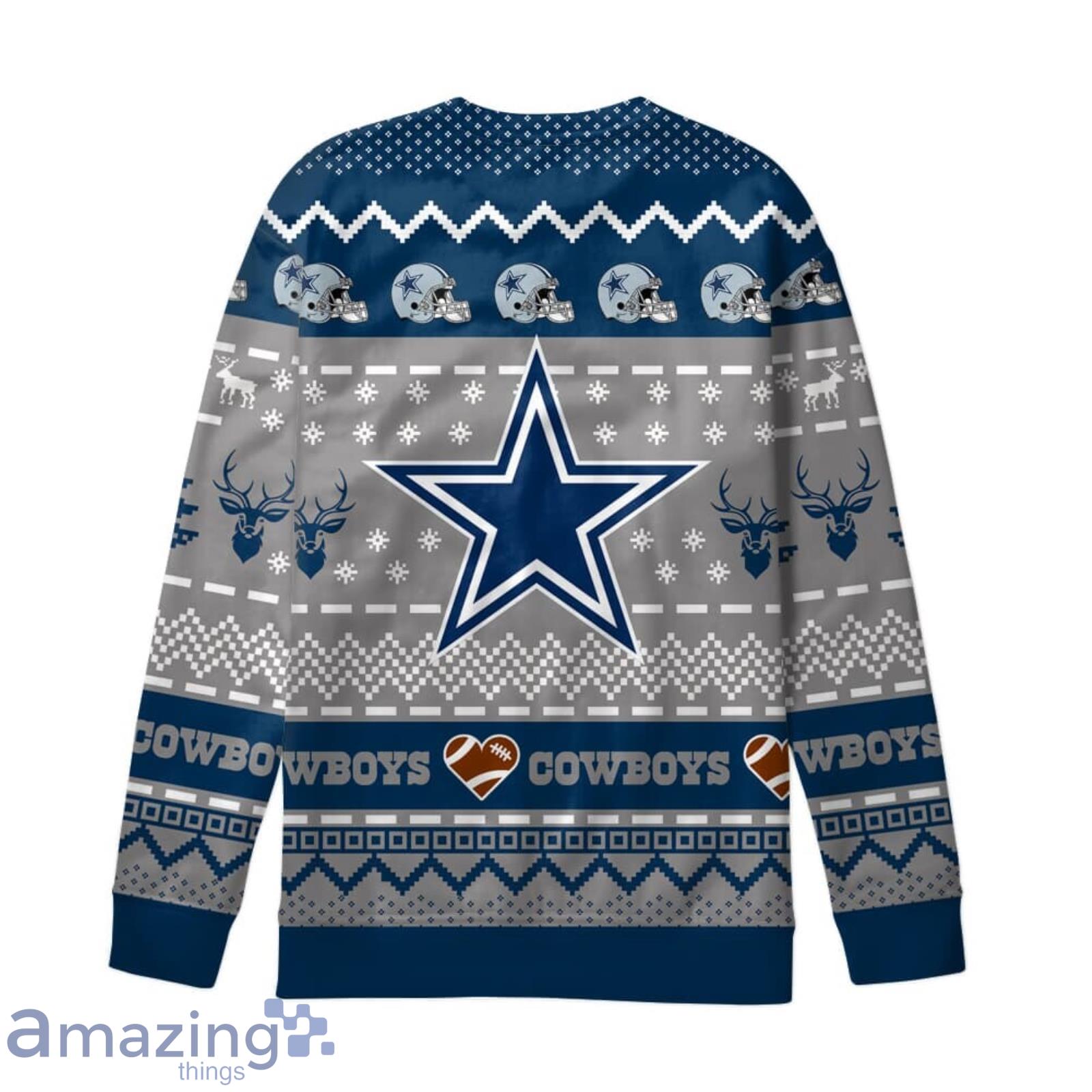 3D Print Dallas Cowboys Sweater NFL Fans Ugly Christmas Sweater