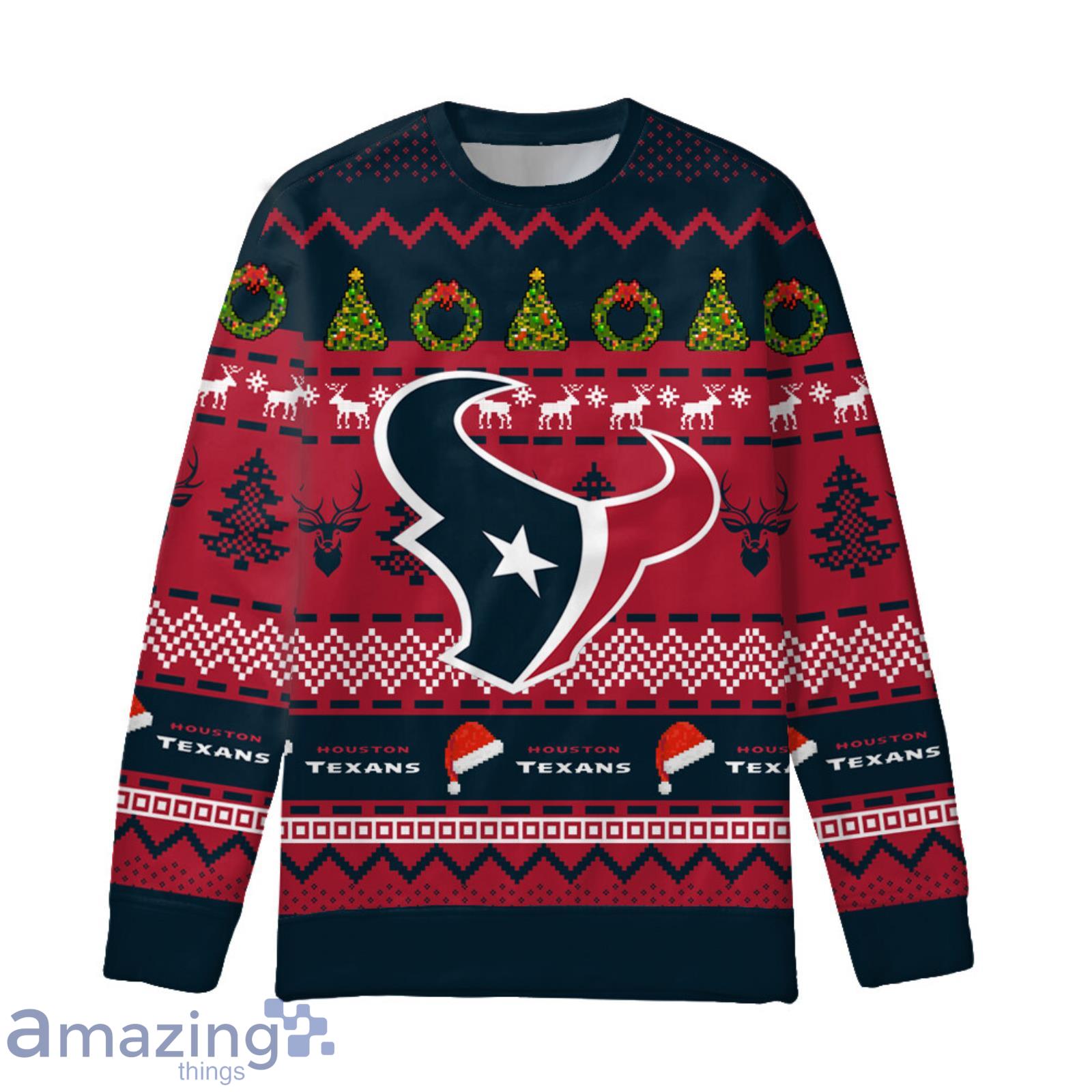 Houston Texans Logo Custom Name For Football Fans Ugly Christmas