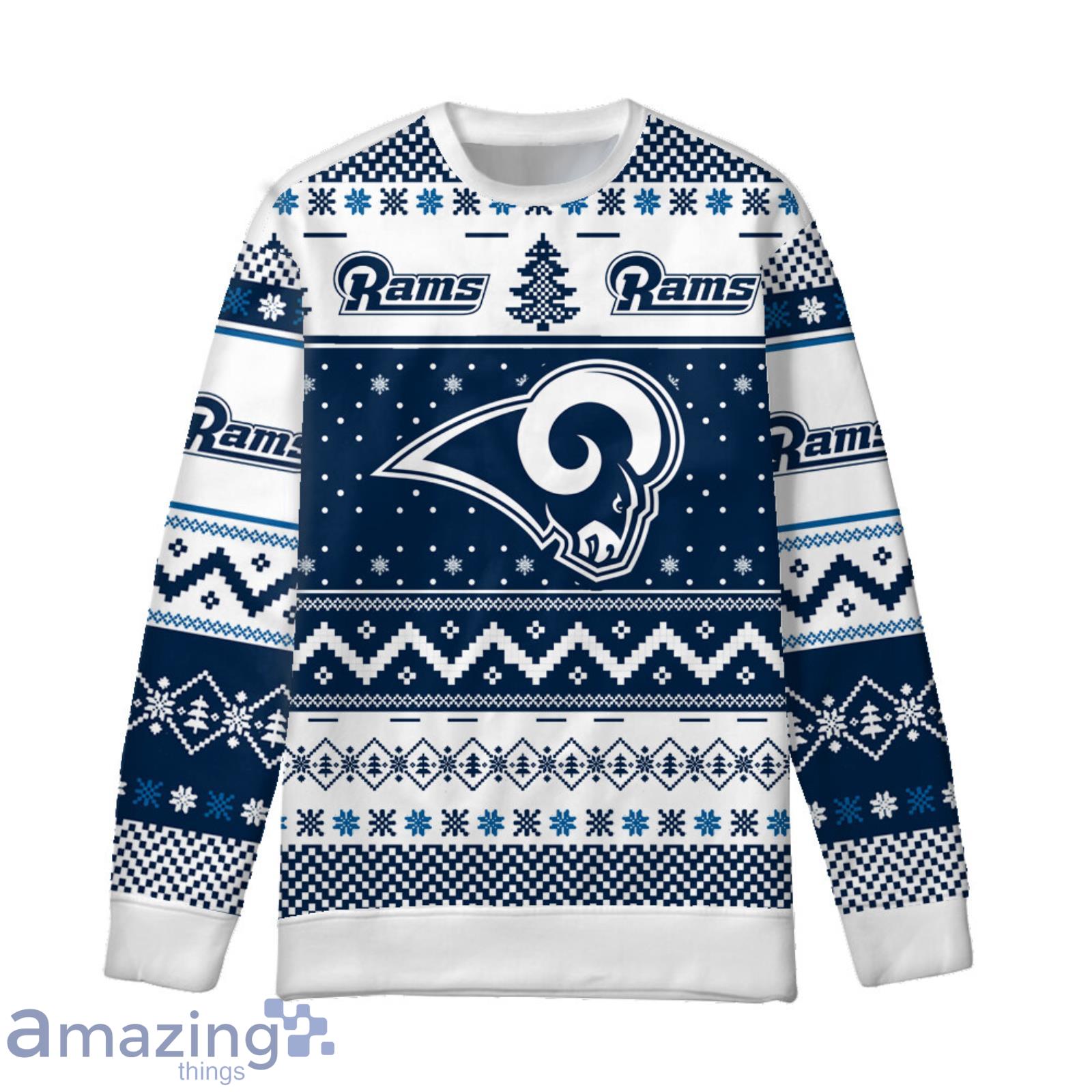 3D Print Los Angeles Rams Sweater NFL Football Fans Ugly Christmas Sweater  Christmas Gift For Men And Women