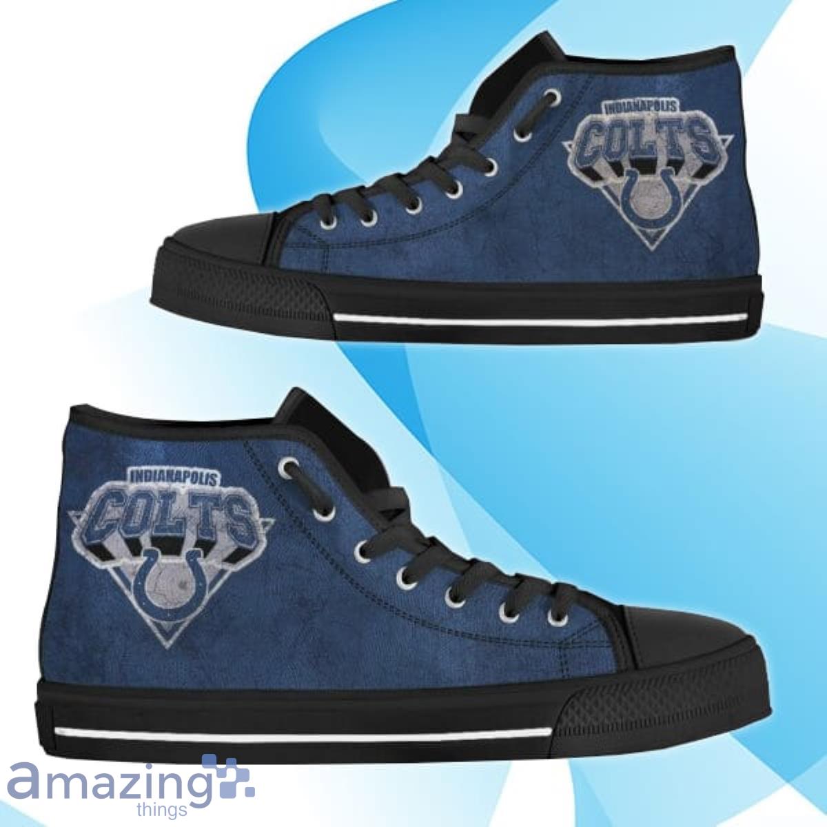 3D Simple Logo Indianapolis Colts NFL Custom High Top Canvas Shoes Best Gift Product Photo 1
