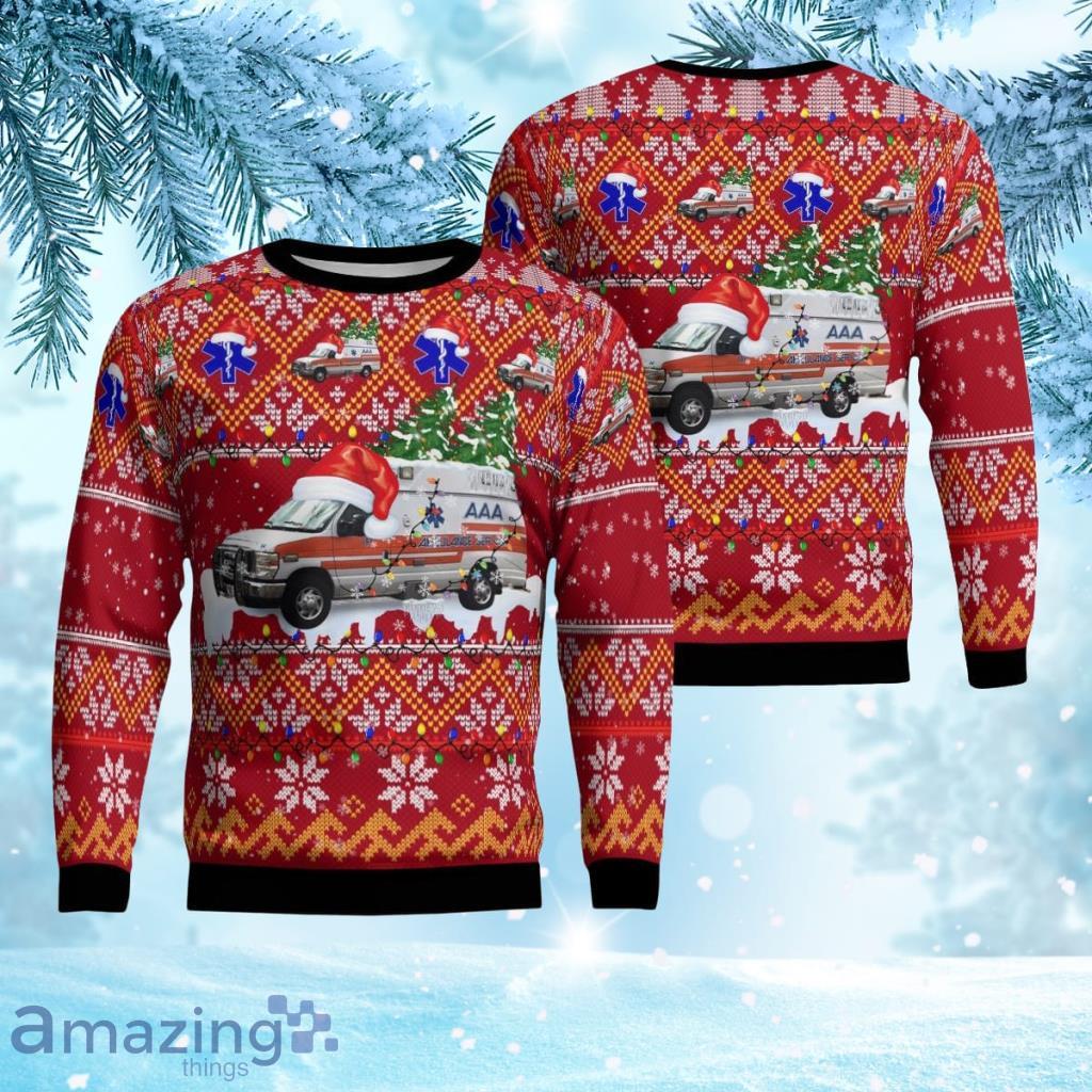 Aaa Ambulance Service, Hattiesburg, MississippiAOP Christmas Ugly Sweater 3D Product Photo 1