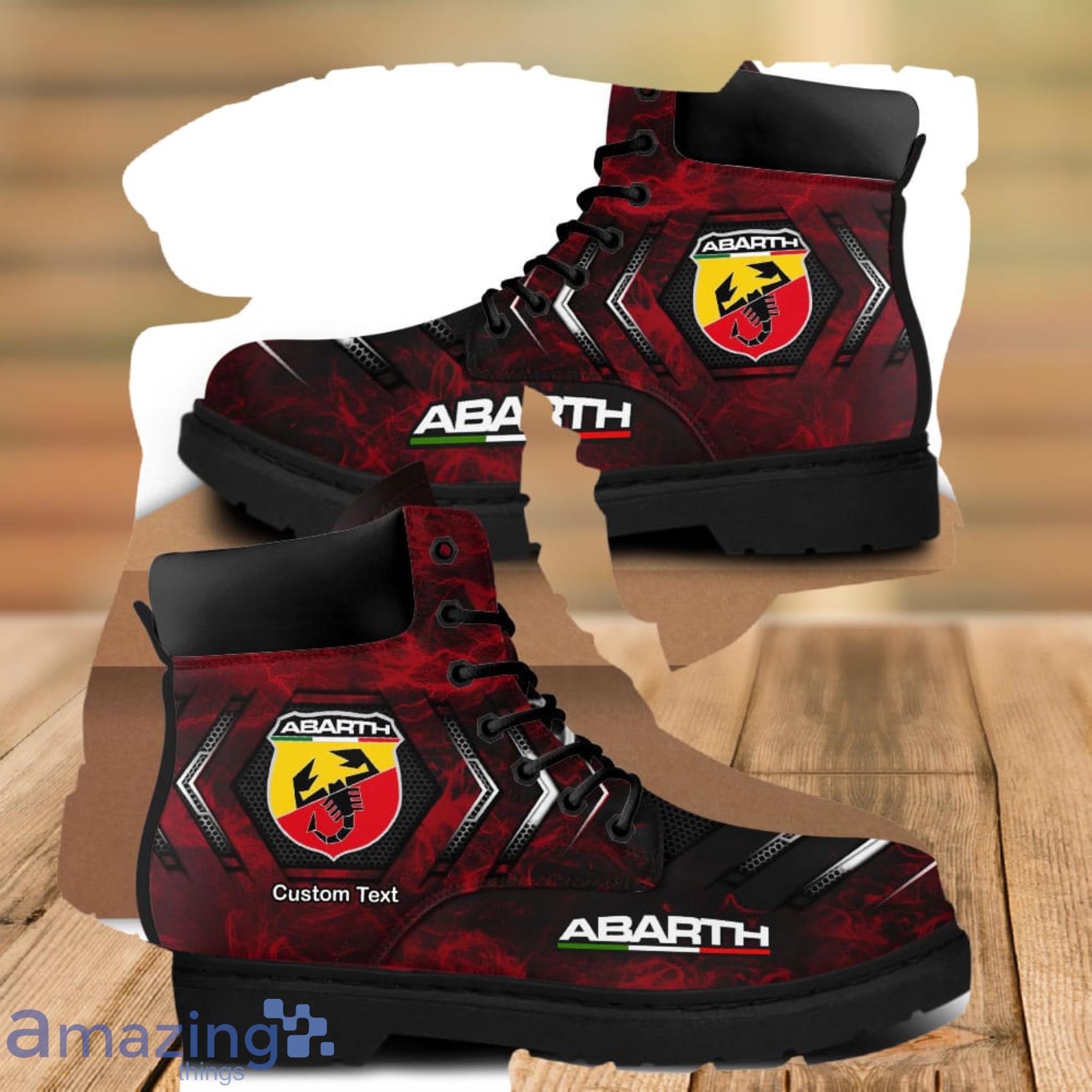 Abarth Lace Up Short Custom Name Any Logo Car Model Or Sport Team Leather Timboots Gift For Fans image Abarth Lace Up Short Custom Name Any Logo Car Model Or Sport Team Leather Timboots Gift For Fans Product Photo 4