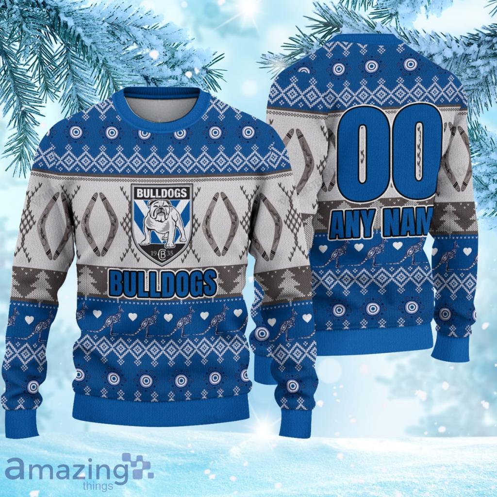 Aboriginal Knitted Christmas Ugly Sweater 3D NRL Canterbury-Bankstown Bulldogs Gift For Fans Product Photo 1