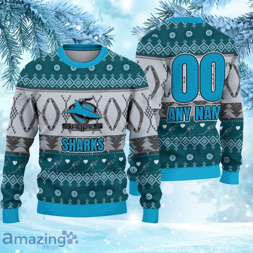 Aboriginal Knitted Christmas Ugly Sweater 3D NRL Cronulla-Sutherland Sharks Gift For Fans Product Photo 1