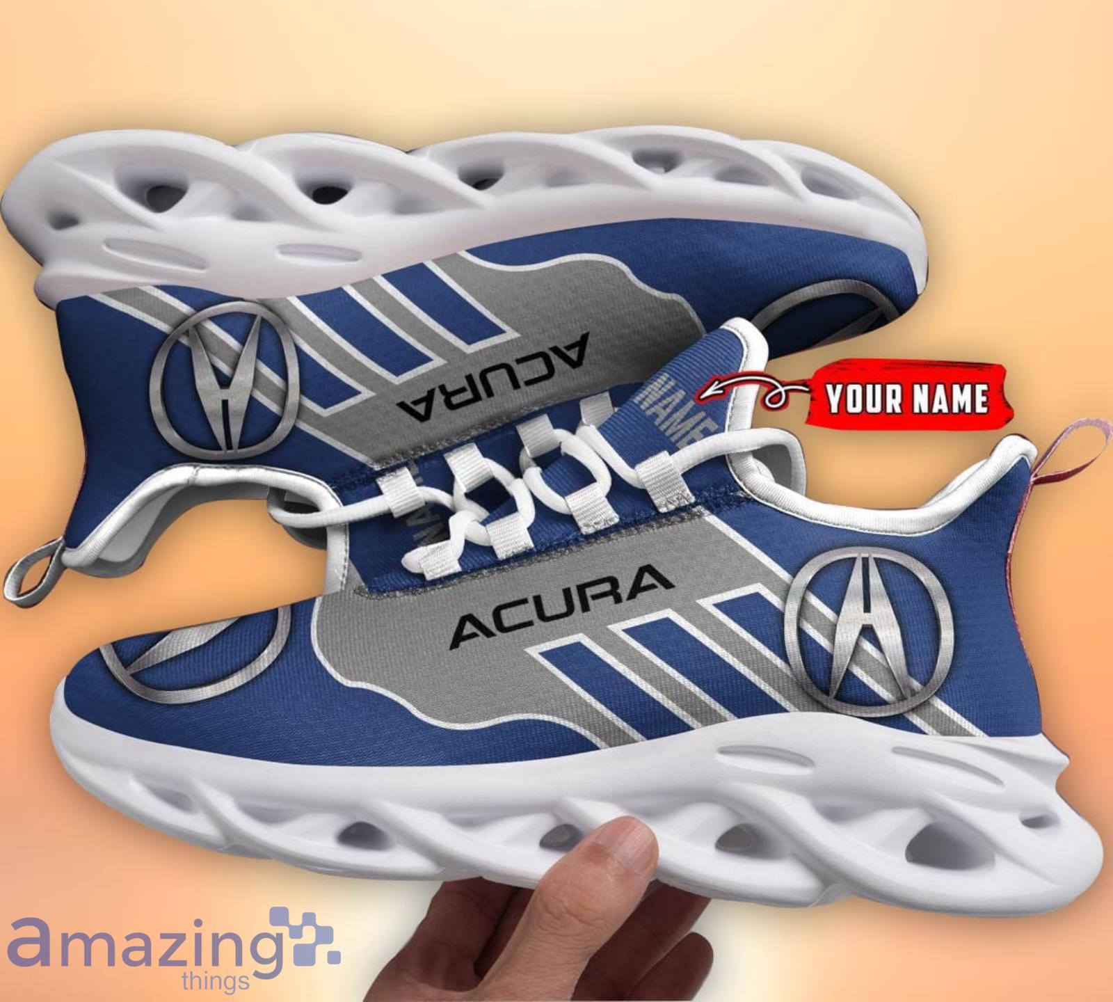 Acura Clunky Sneakers Max Soul Shoes Custom Name Sport Sneakers Gifts For Men And Women Blue Product Photo 1