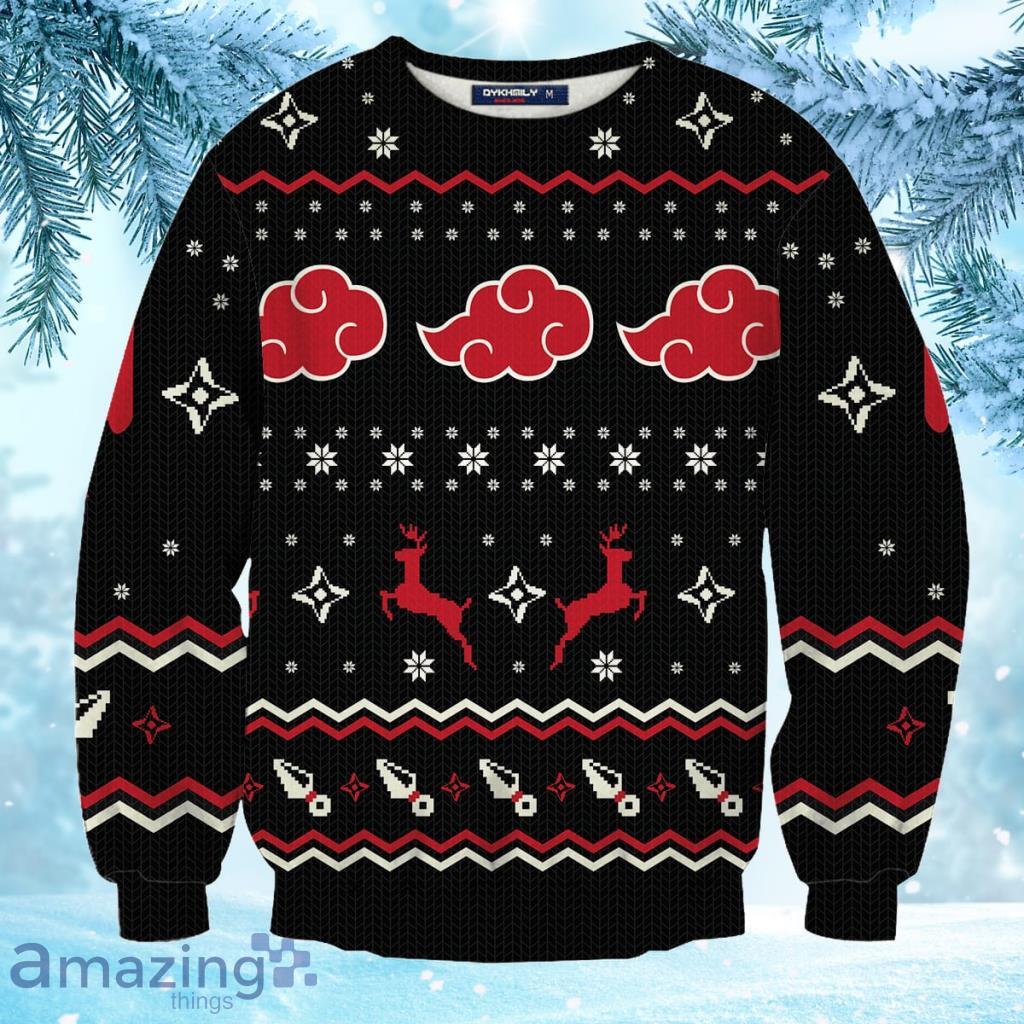 Akatsuki Christmas Unisex Wool Sweater Ugly Christmas Sweater 3D Product Photo 1