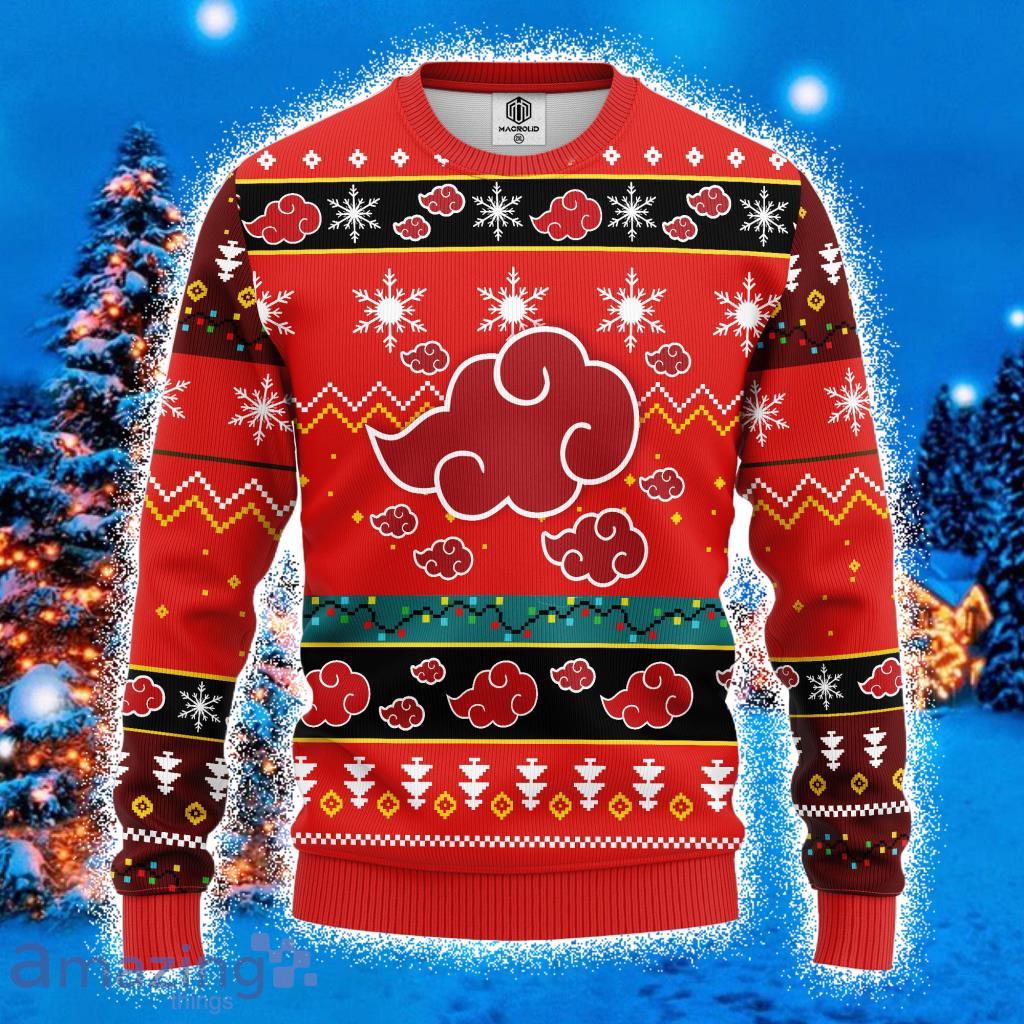 Akatsuki Naruto Anime Ugly Christmas Sweater 3D Gift For Men And Women Red Product Photo 1