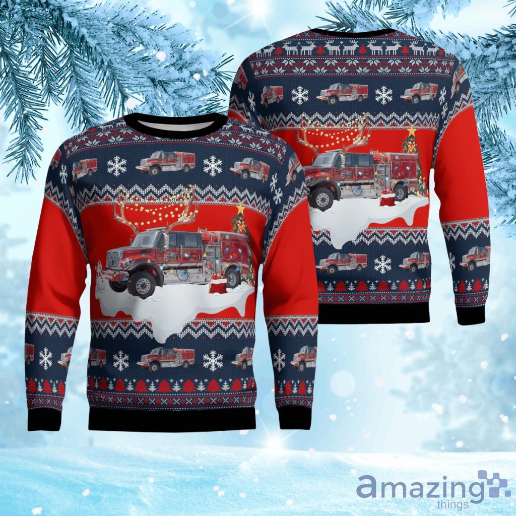 alifornia Paradise Fire Department Christmas Ugly Sweater 3D Product Photo 1
