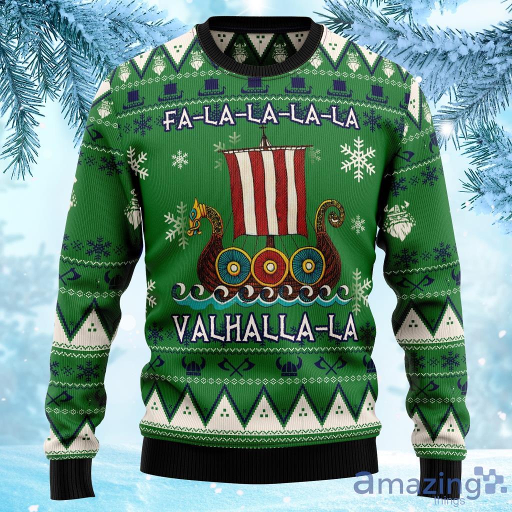 Amazing Viking Ugly Christmas Retro Christmas Sweater 3D Product Photo 1