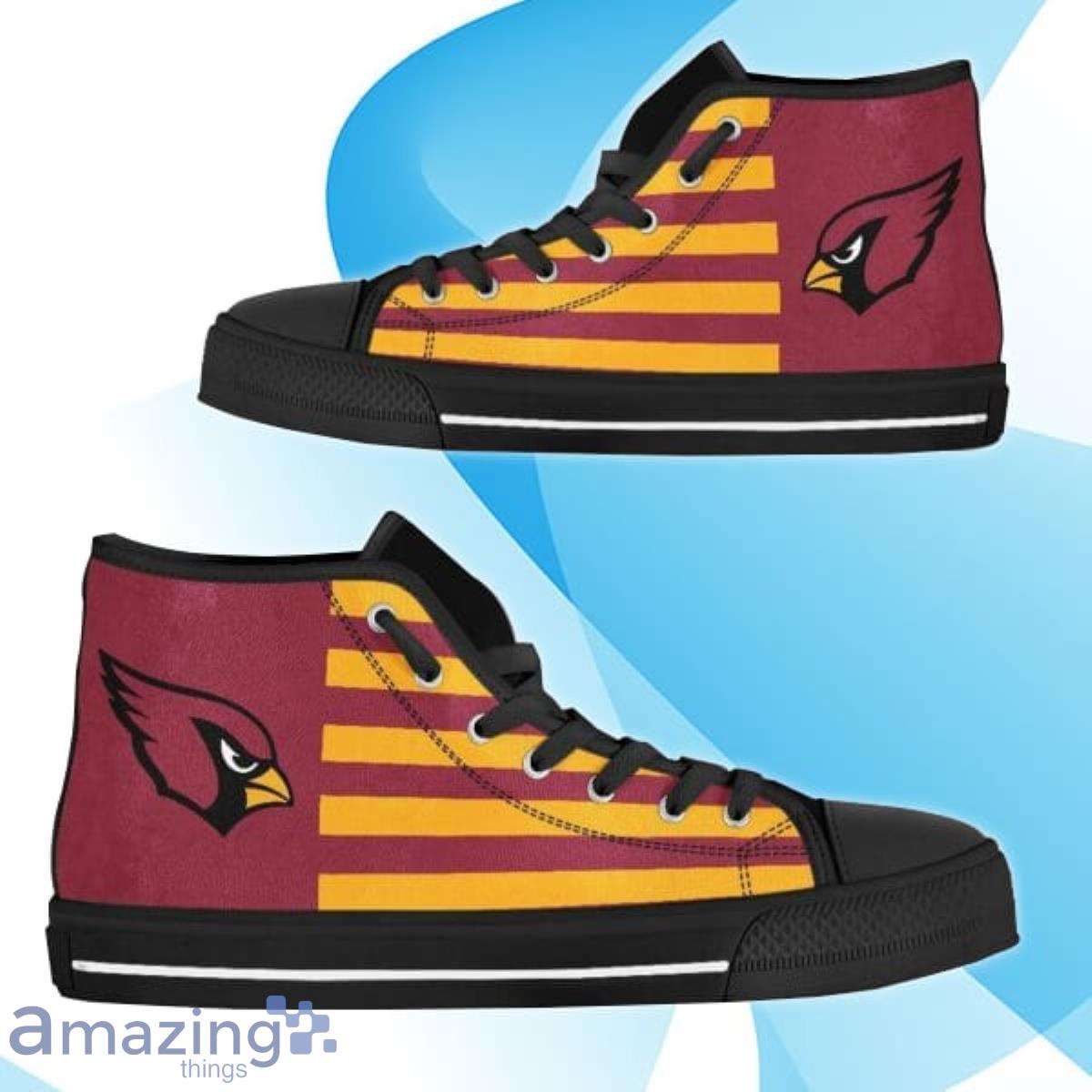 American Flag Arizona Cardinals NFL Custom High Top Canvas Shoes Best Gift Product Photo 1