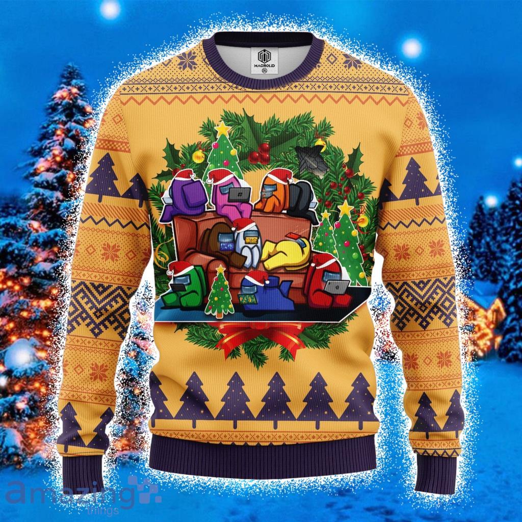 Among Us Yellow Ugly Christmas Sweater 3D Gift For Men And Women Product Photo 1