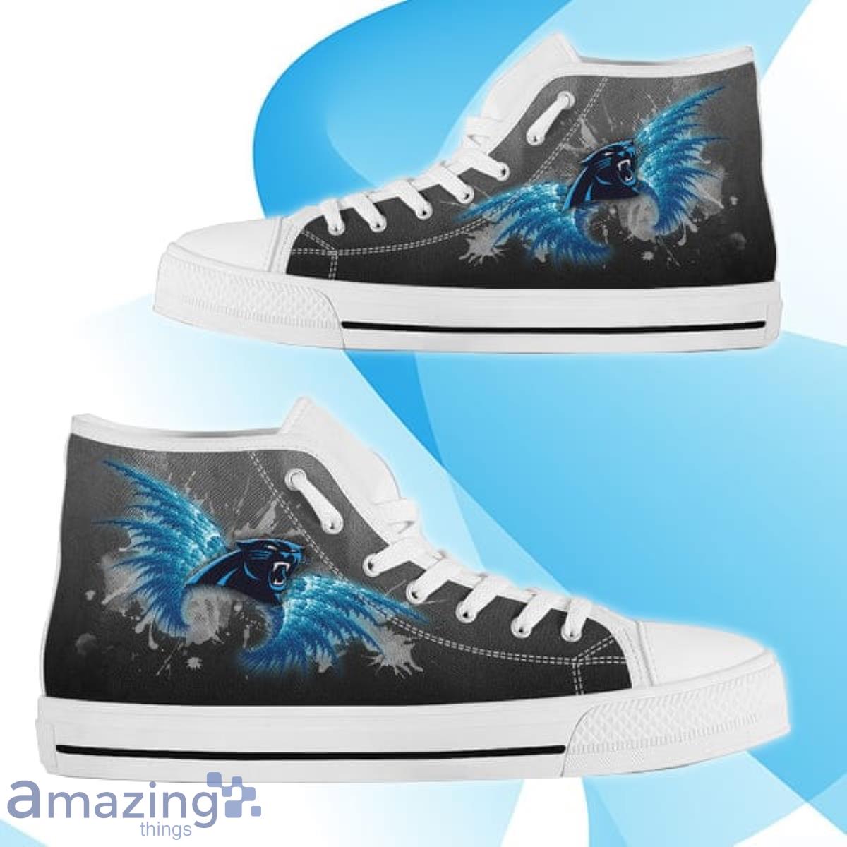Angel Wings Carolina Panthers High Top Canvas Shoes Best Gift image Angel Wings Carolina Panthers High Top Canvas Shoes Best Gift Product Photo 2