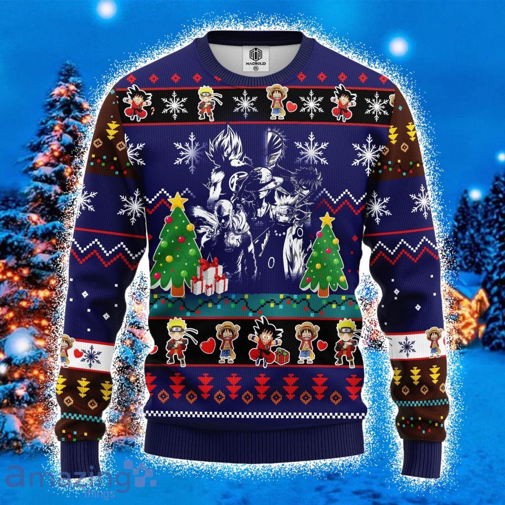 Anime Ugly Christmas Sweater 3D Gift For Men And Women- Product Photo 1
