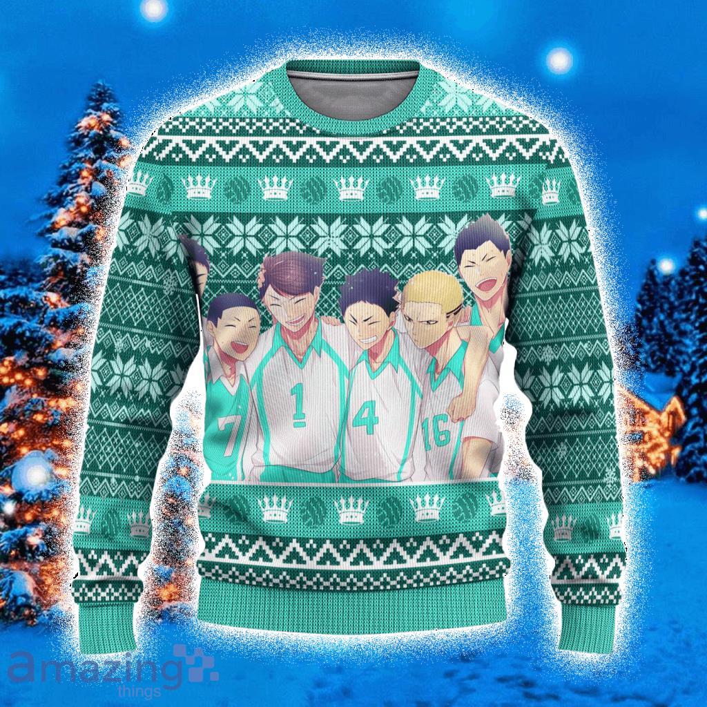 Aoba Johsai High Ugly Christmas Sweater 3D Gift For Men And Women Haikyuu Anime Xmas Gift Product Photo 1