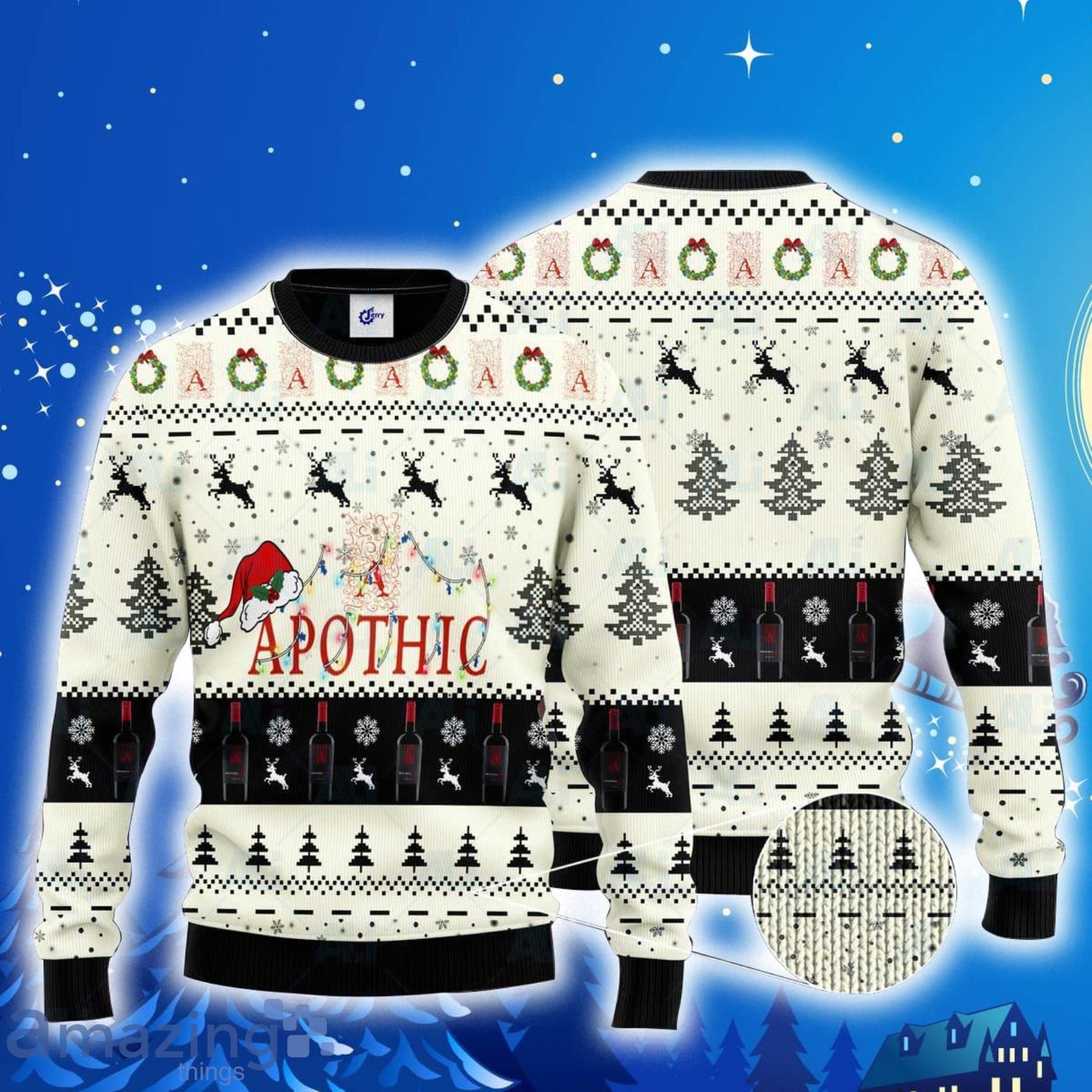 Apothic Santa Hat Christmas Ugly Christmas 3D Sweater Product Photo 1
