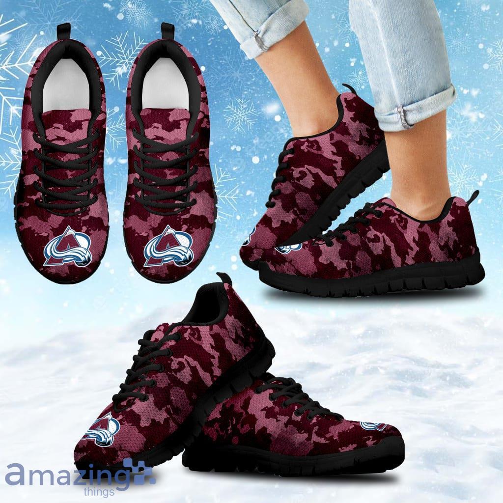 Arches Top Fabulous Camouflage Background Colorado Avalanche Sneakers Shoes Gift For Big Fans Product Photo 1 Arches Top Fabulous Camouflage Background Colorado Avalanche Sneakers Shoes Gift For Big Fans Product Photo 1