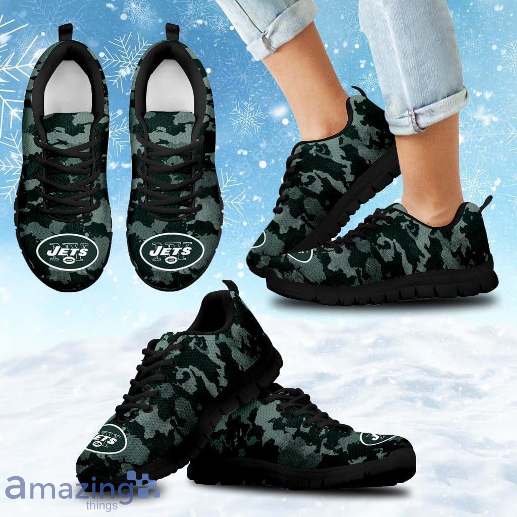 Arches Top Fabulous Camouflage Background New York Jets Sneakers Shoes Gift For Big Fans Product Photo 1 Arches Top Fabulous Camouflage Background New York Jets Sneakers Shoes Gift For Big Fans Product Photo 1