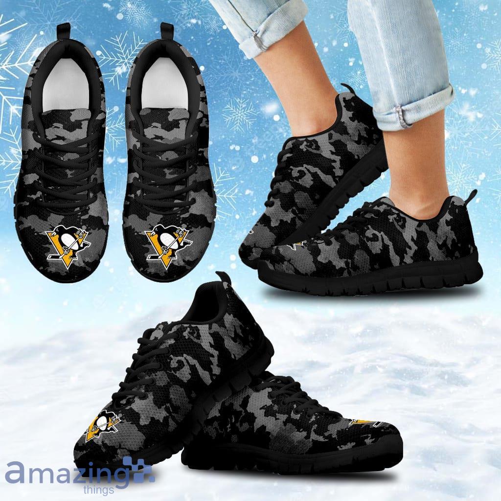 Arches Top Fabulous Camouflage Background Pittsburgh Penguins Sneakers Shoes Gift For Big Fans Product Photo 1