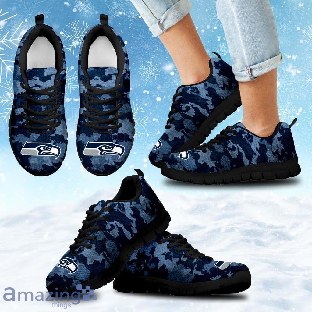 Arches Top Fabulous Camouflage Background Seattle Seahawks Sneakers Shoes Gift For Big Fans Product Photo 1 Arches Top Fabulous Camouflage Background Seattle Seahawks Sneakers Shoes Gift For Big Fans Product Photo 1