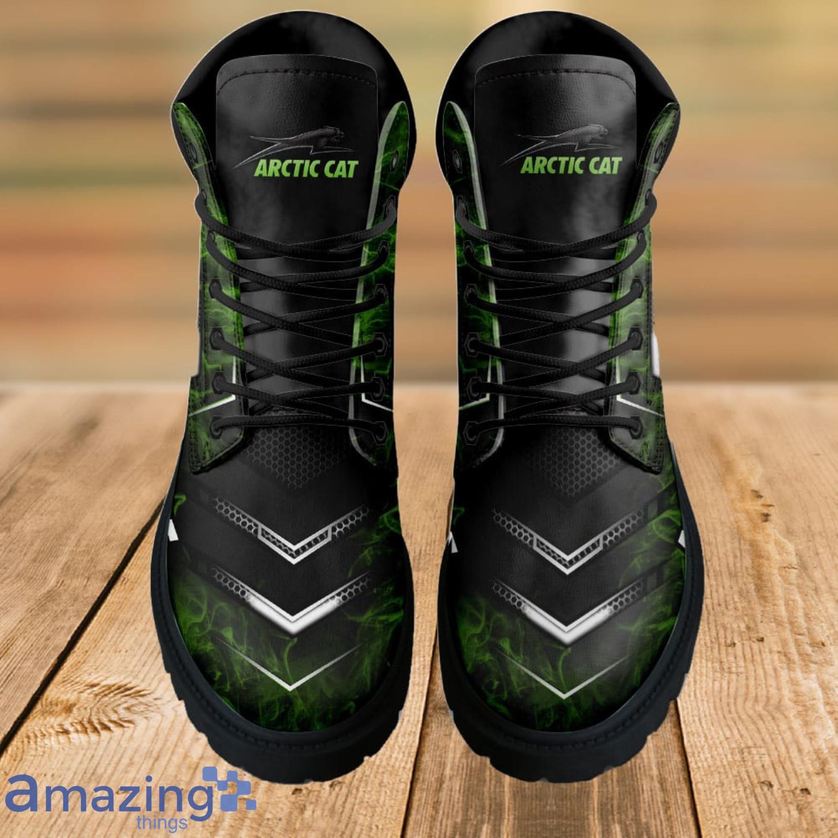 Arctic Cat Lace Up Short Custom Name Any Logo Car Model Or Sport Team Leather Timboots Gift For Fans image Arctic Cat Lace Up Short Custom Name Any Logo Car Model Or Sport Team Leather Timboots Gift For Fans Product Photo 3