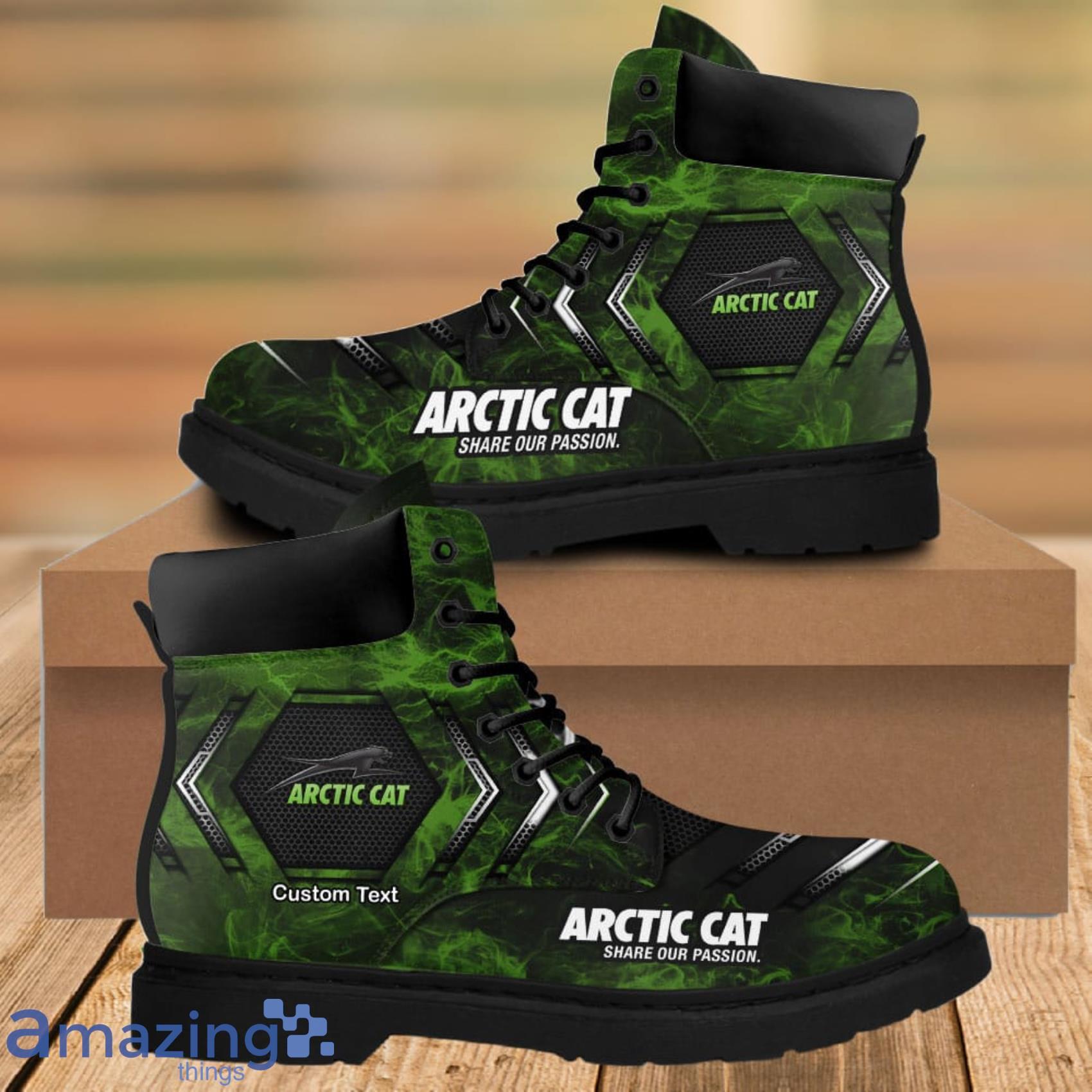 Arctic Cat Lace Up Short Custom Name Any Logo Car Model Or Sport Team Leather Timboots Gift For Fans image Arctic Cat Lace Up Short Custom Name Any Logo Car Model Or Sport Team Leather Timboots Gift For Fans Product Photo 4