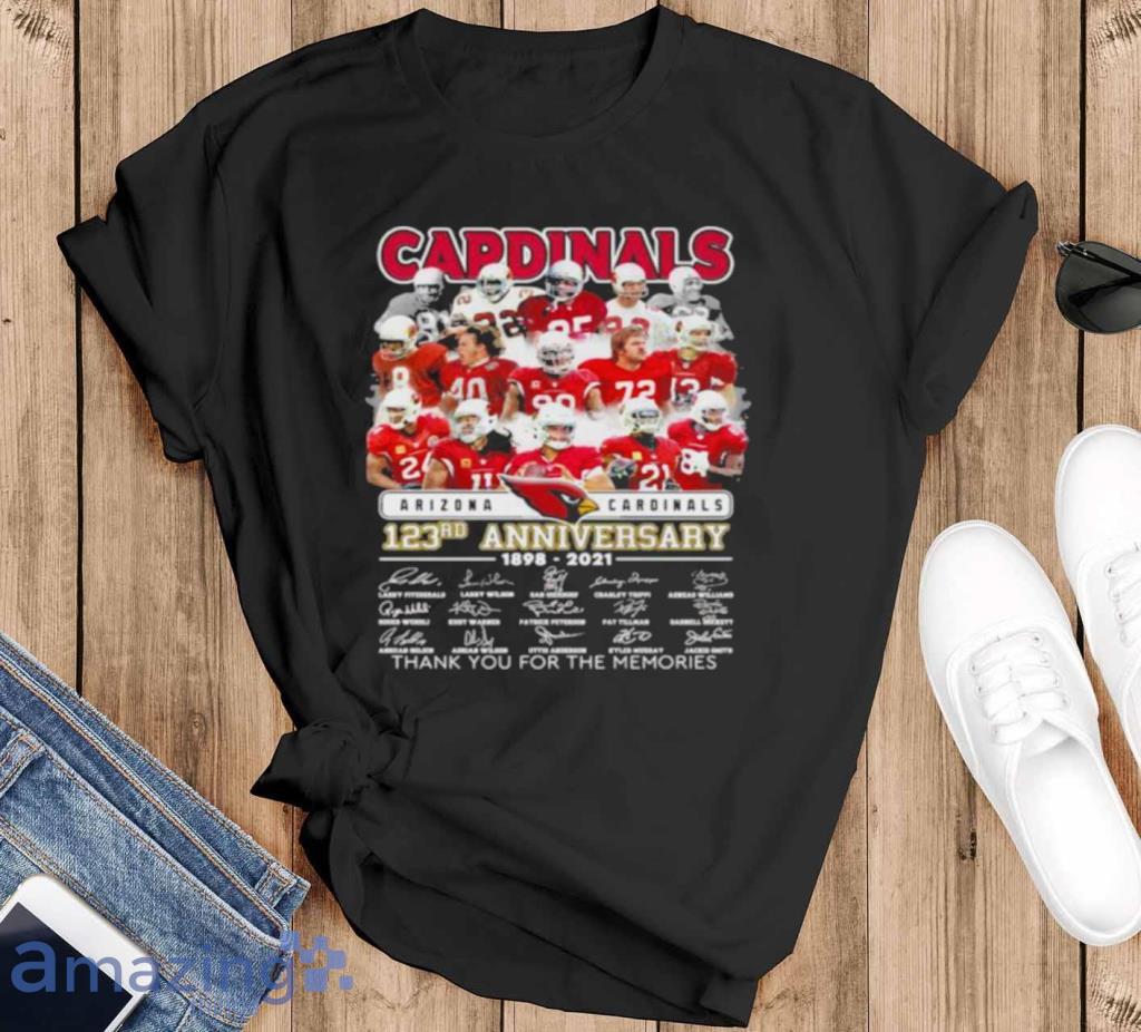Arizona Cardinals 123rd Anniversary 1898 Thank You For The Memories Signature Shirt Product Photo 1