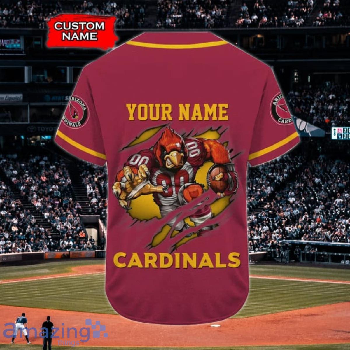 Arizona Cardinals Custom Number And Name Baseball Jersey Shirt