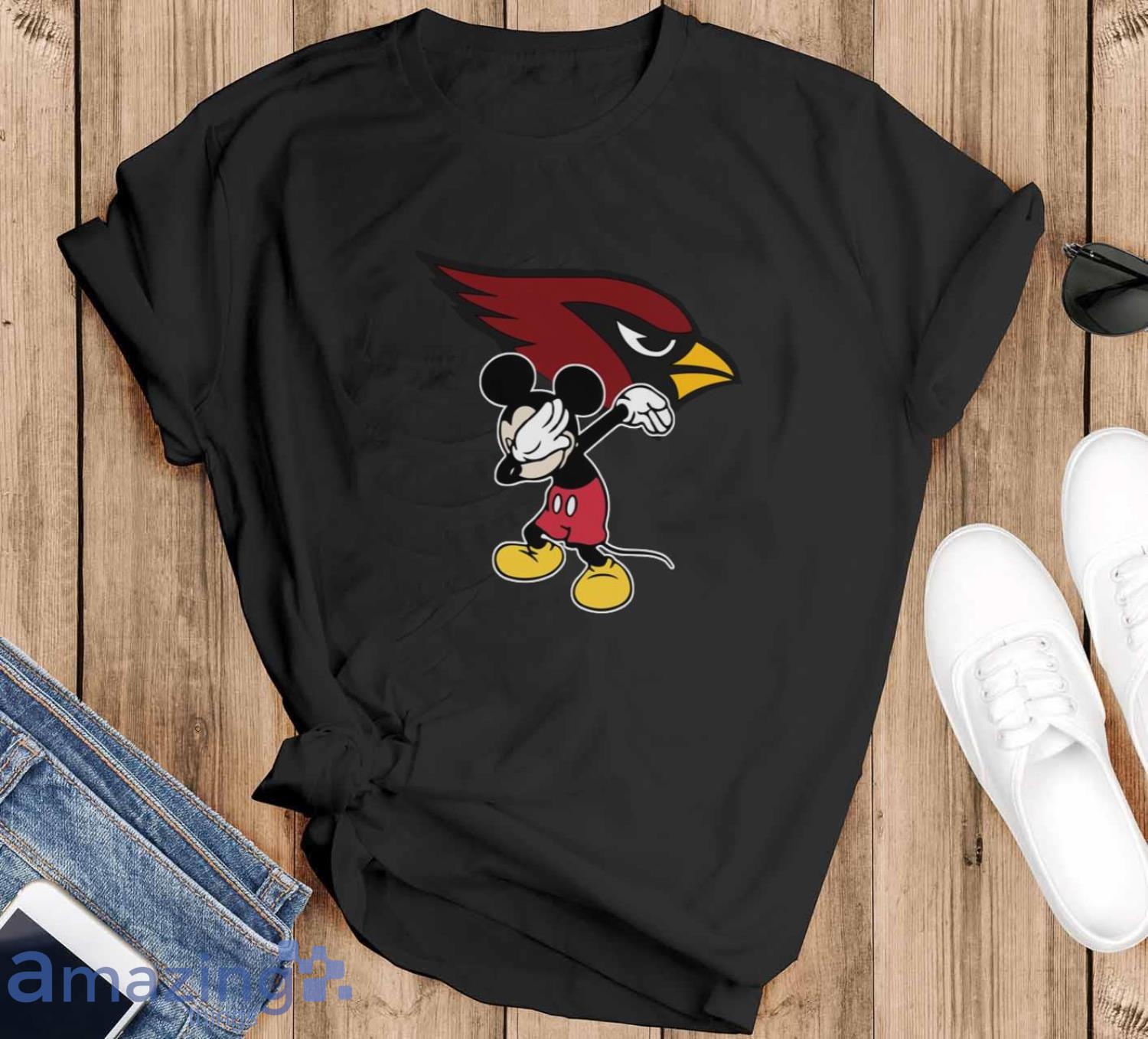 Arizona Cardinals NFL Football Dabbing Mickey Disney Sports T Shirt For Men And Women - Black T-Shirt