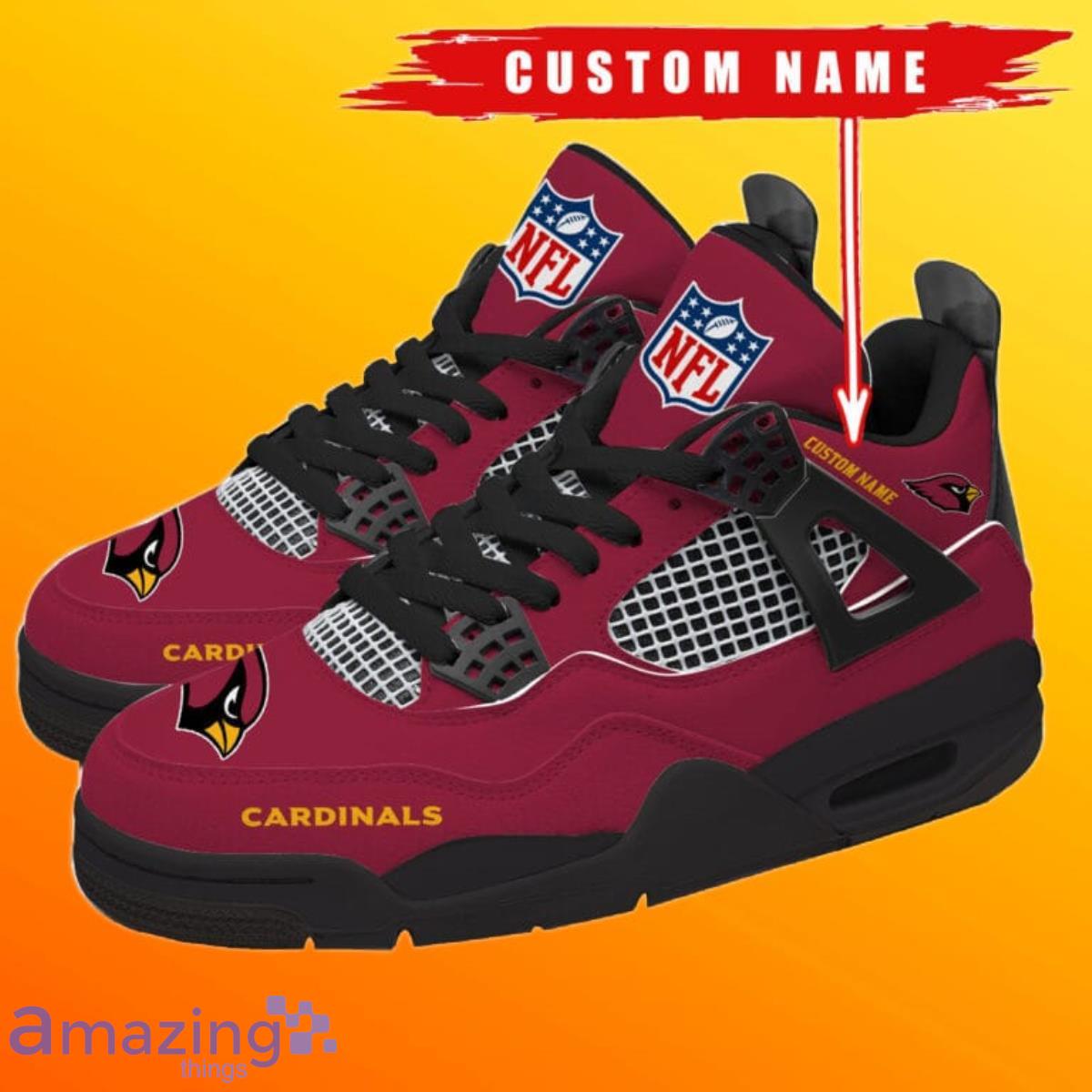 Arizona Cardinals Personalized Name NFL Air Jordan 4 Trending Sneaker Special Gift For Fans Product Photo 2