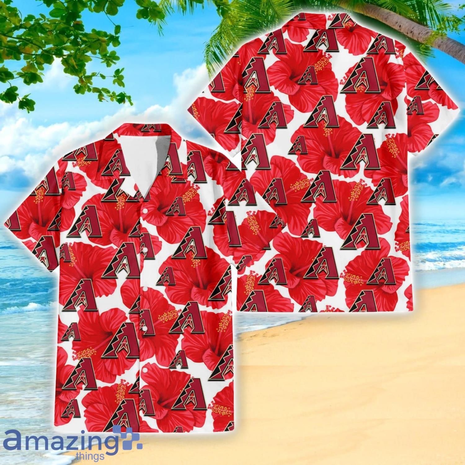 Arizona Diamondbacks Big Red Hibiscus Lover 3D Hawaiian Shirt Summer Gift For Fans Product Photo 1