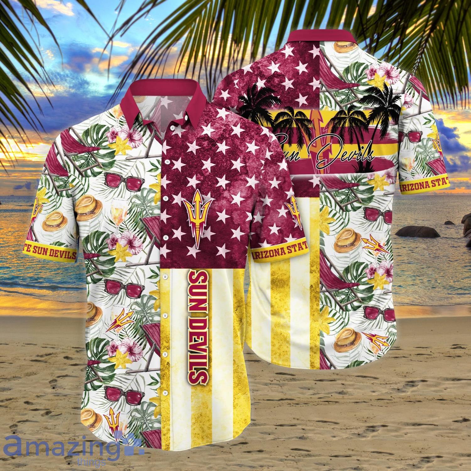 New Jersey Devils Hawaiian shirts Tropical Flower Short Sleeve