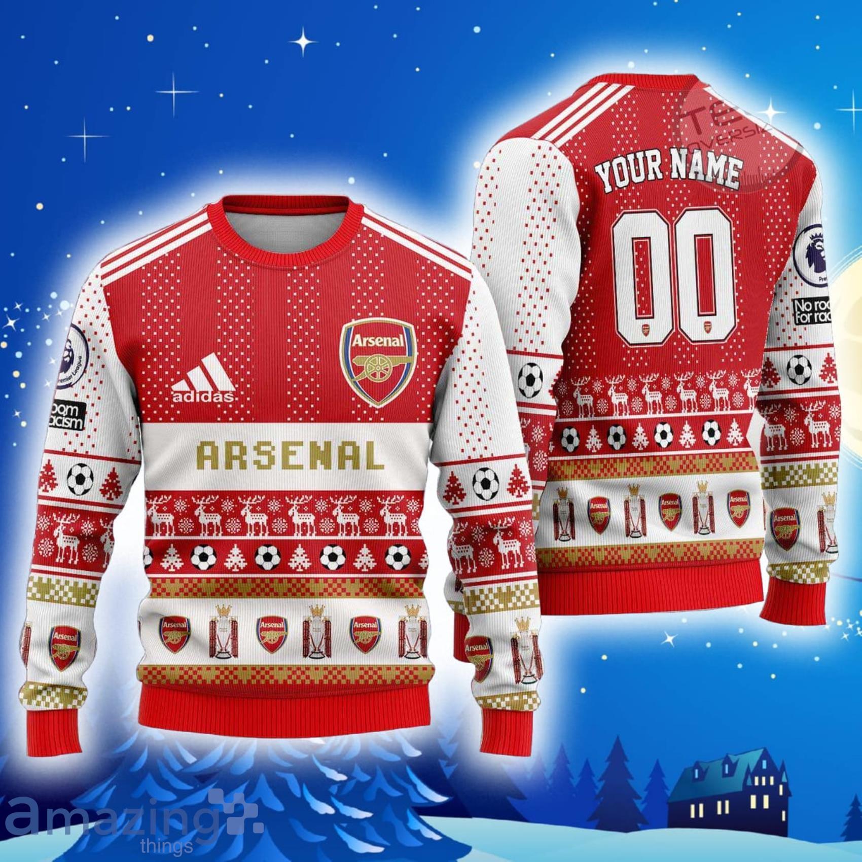 Arsenal FC Ugly All Over Print Christmas Knitting Ugly Sweater Product Photo 1