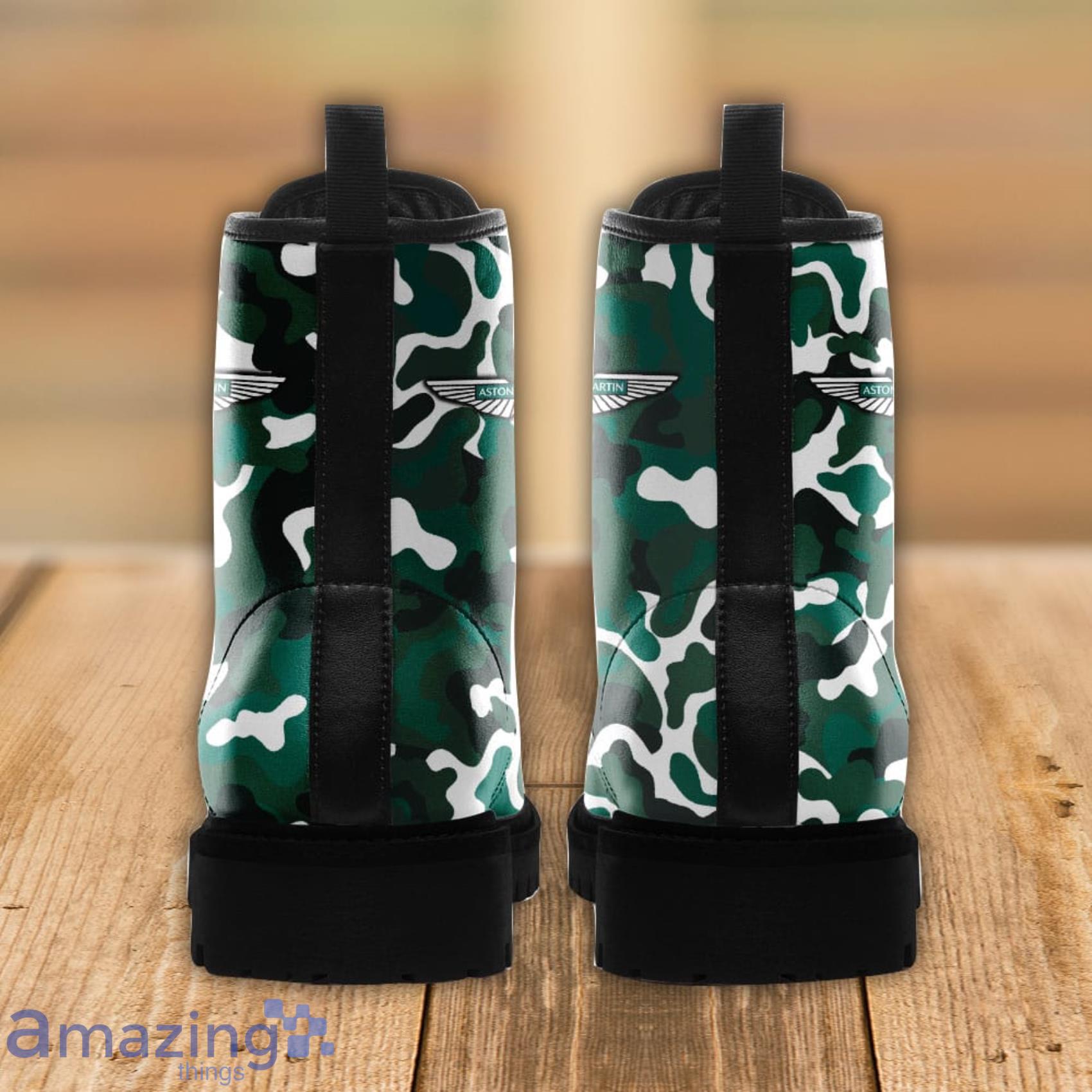 Aston Martin Lace Up Custom Name Any Logo Car Model Or Sport Team Leather Boots Gift For Fans image Aston Martin Lace Up Custom Name Any Logo Car Model Or Sport Team Leather Boots Gift For Fans Product Photo 3