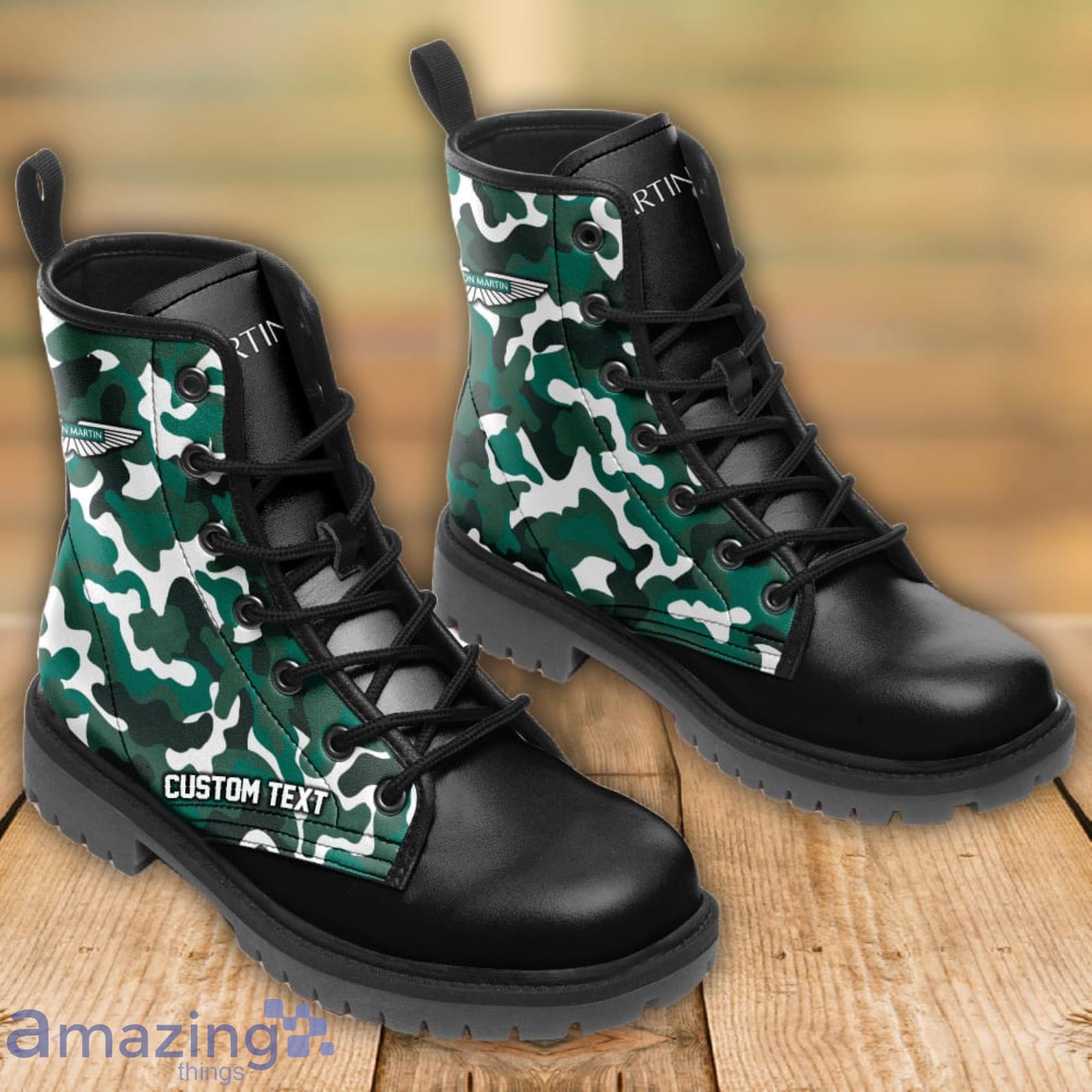 Aston Martin Lace Up Custom Name Any Logo Car Model Or Sport Team Leather Boots Gift For Fans image Aston Martin Lace Up Custom Name Any Logo Car Model Or Sport Team Leather Boots Gift For Fans Product Photo 4