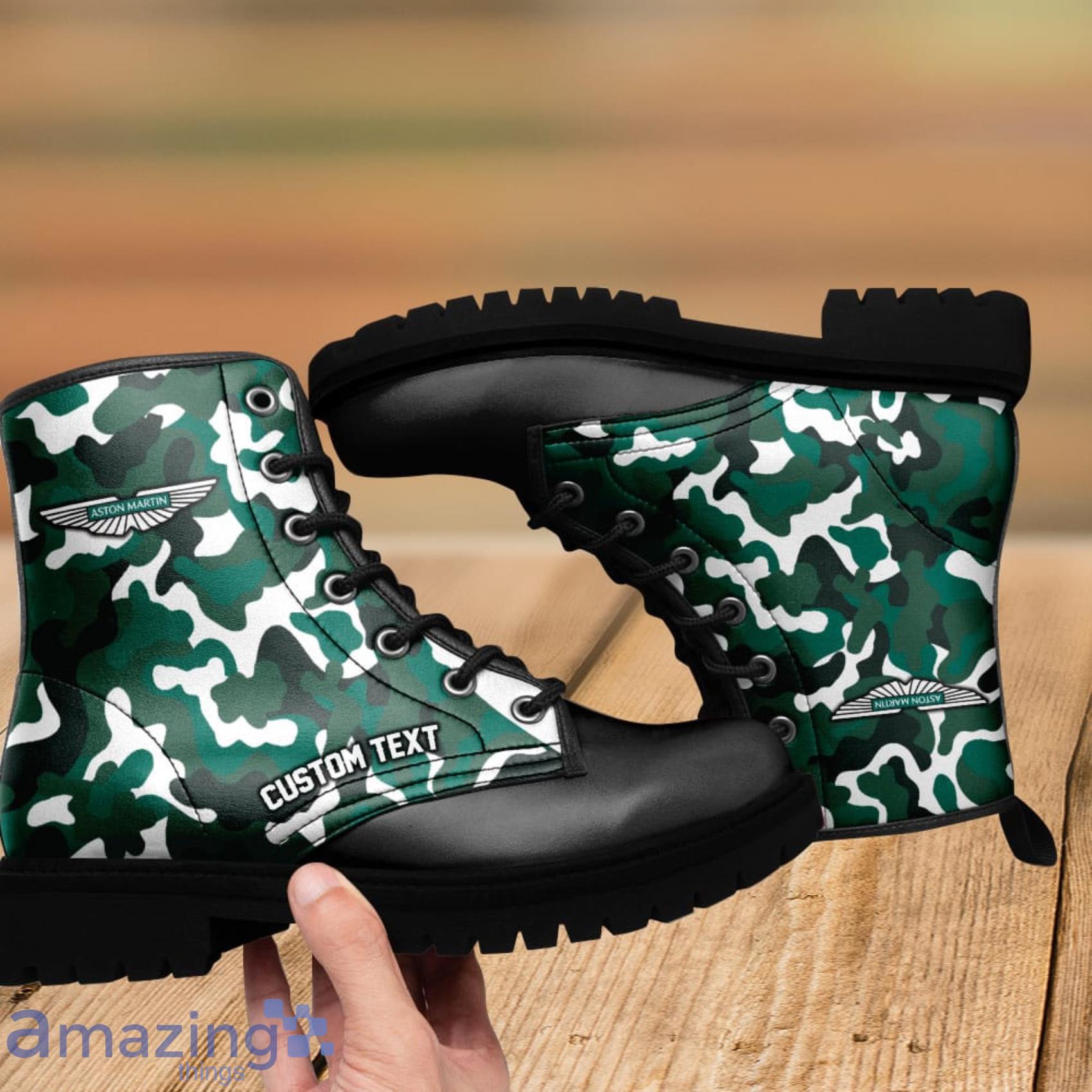 Aston Martin Lace Up Custom Name Any Logo Car Model Or Sport Team Leather Boots Gift For Fans image Aston Martin Lace Up Custom Name Any Logo Car Model Or Sport Team Leather Boots Gift For Fans Product Photo 5