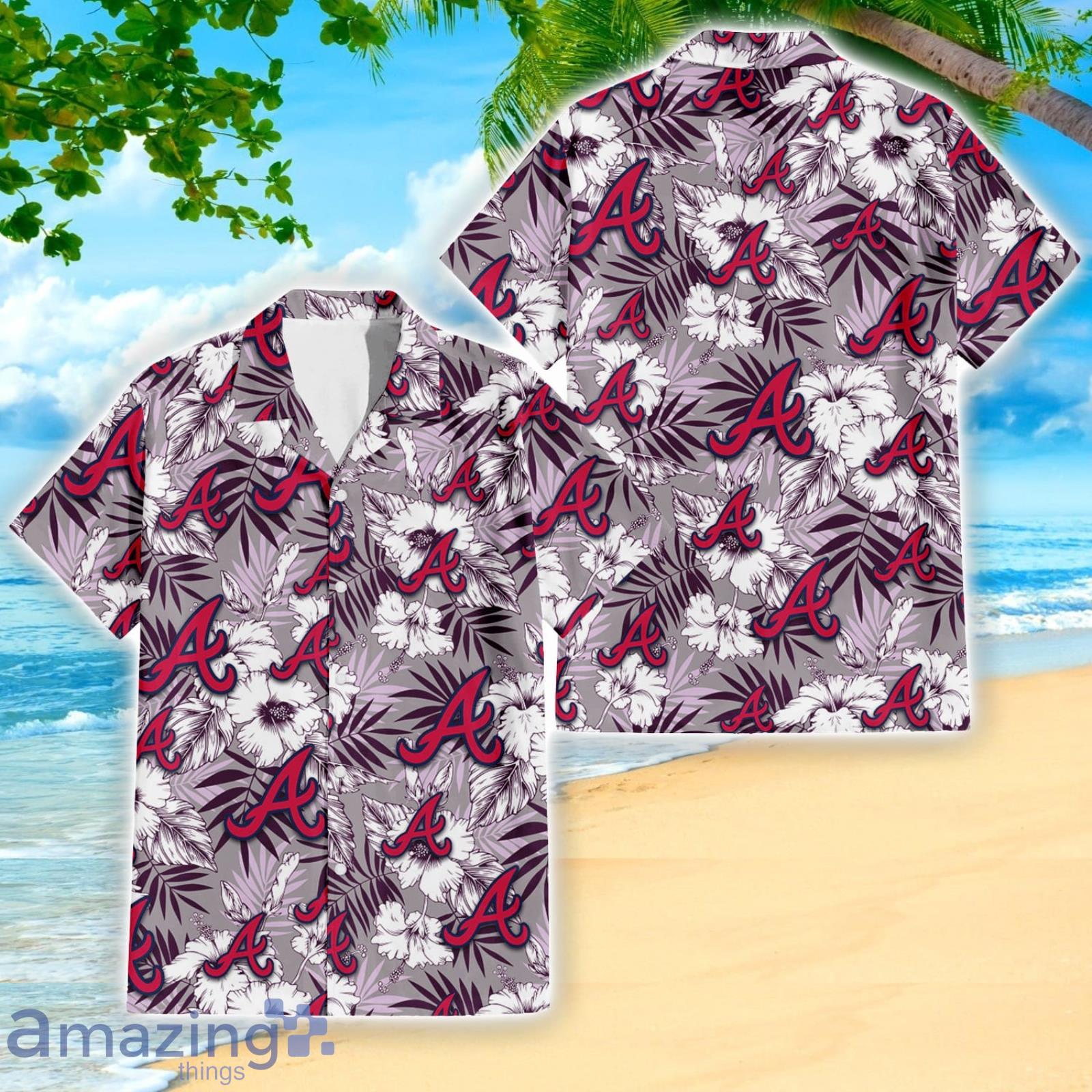 Atlanta Braves Team Lover Hibiscus Light Blue Aloha Hawaiian Shirt