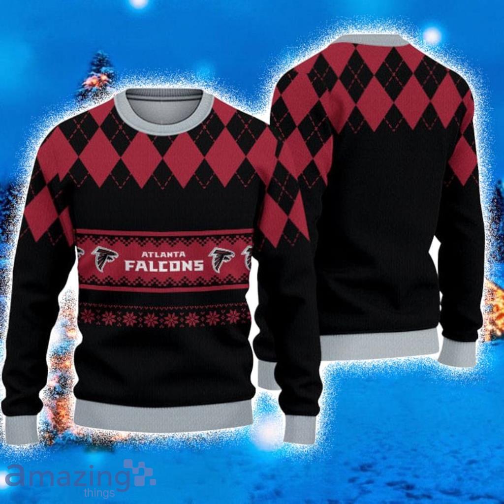 Atlanta Falcons Diamond Pattern Ugly Christmas Sweater 3D Gift For Fans Product Photo 1