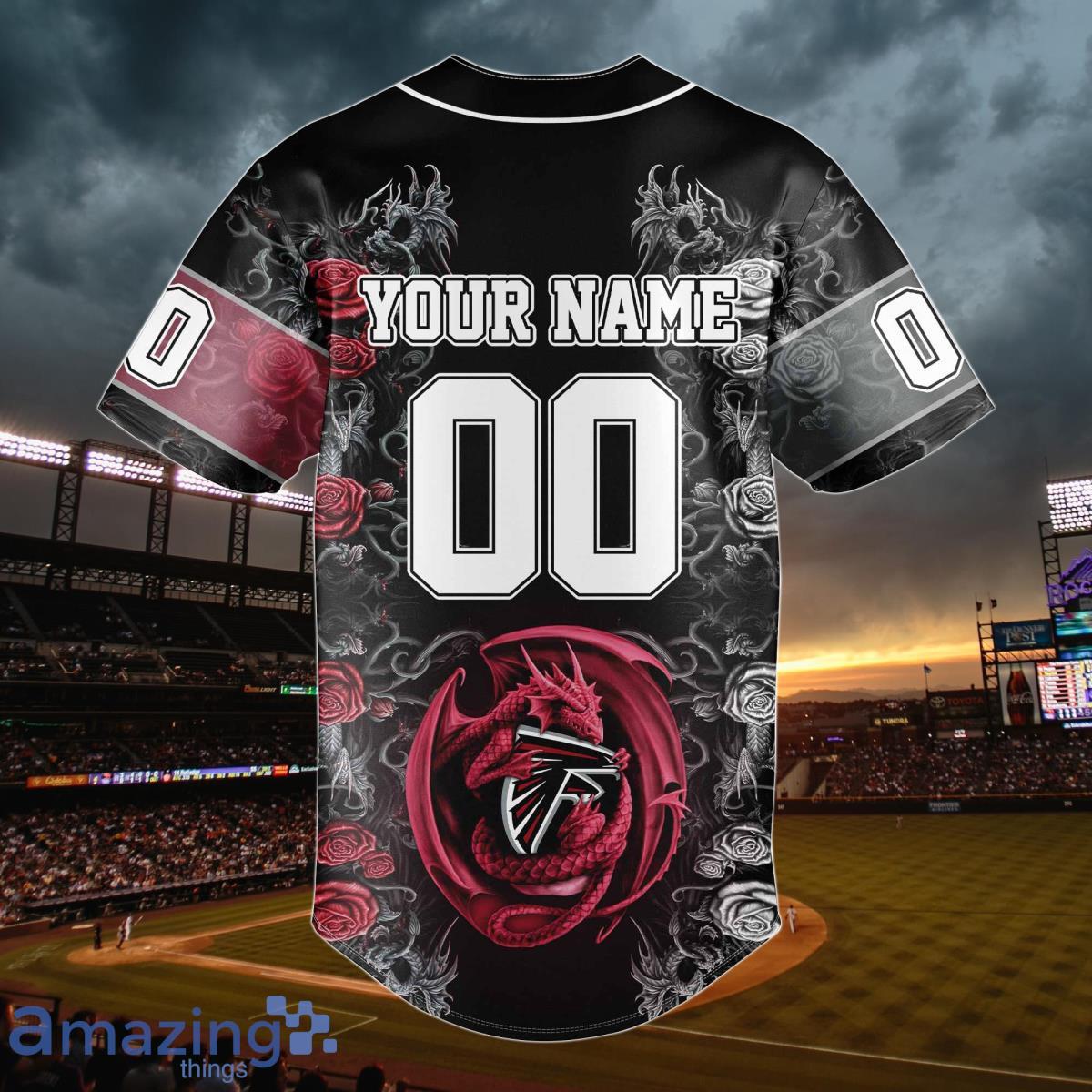 Atlanta Falcons Personalized Name And Number NFL 3D Baseball