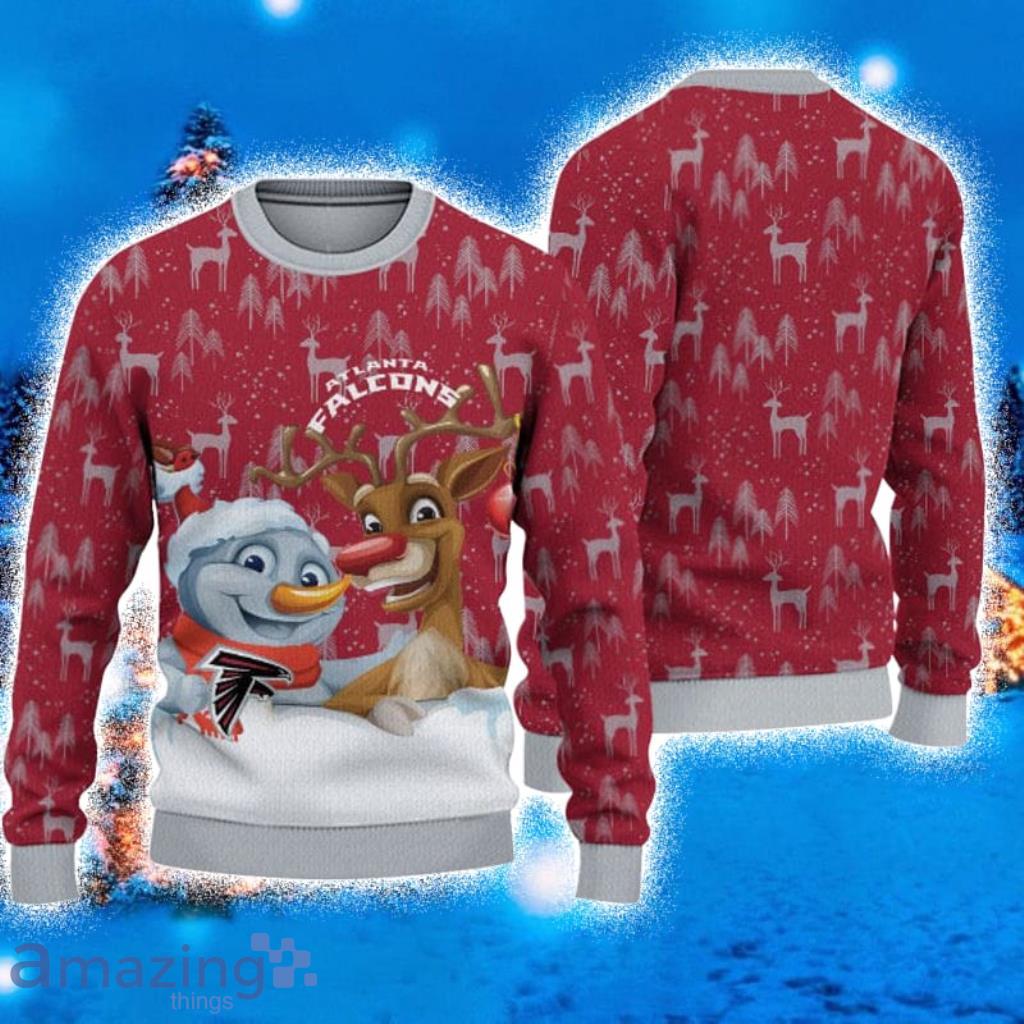Atlanta Falcons Snowman Reindeer Ugly Christmas Sweater 3D Gift For Fans Product Photo 1