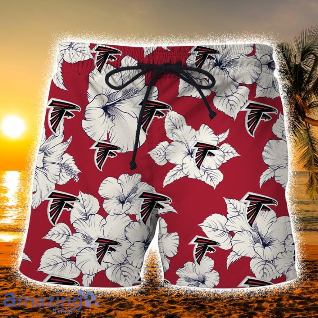Atlanta Falcons Tropical Floral Aloha Hawaiian Shorts Gift For Fans Product Photo 1 Atlanta Falcons Tropical Floral Aloha Hawaiian Shorts Gift For Fans Product Photo 1