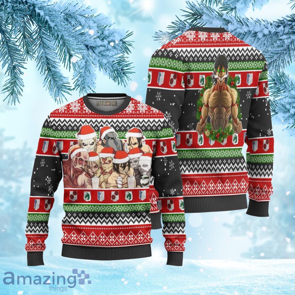 Nine Titans Attack on Titan Xmas Men And Women Christmas Gift 3D Ugly  Christmas Sweater - Banantees