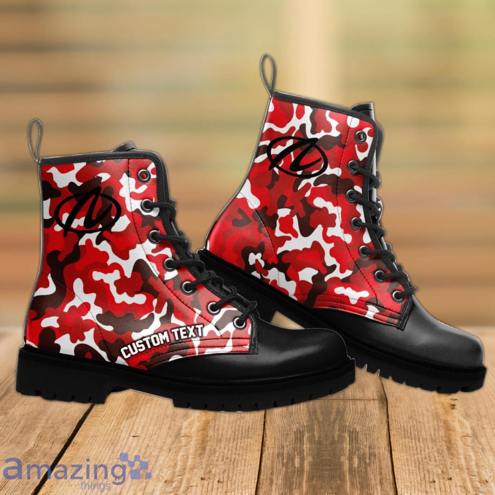 Aurora Lace Up Custom Name Any Logo Car Model Or Sport Team Leather Boots Gift For Fans image Aurora Lace Up Custom Name Any Logo Car Model Or Sport Team Leather Boots Gift For Fans Product Photo 2