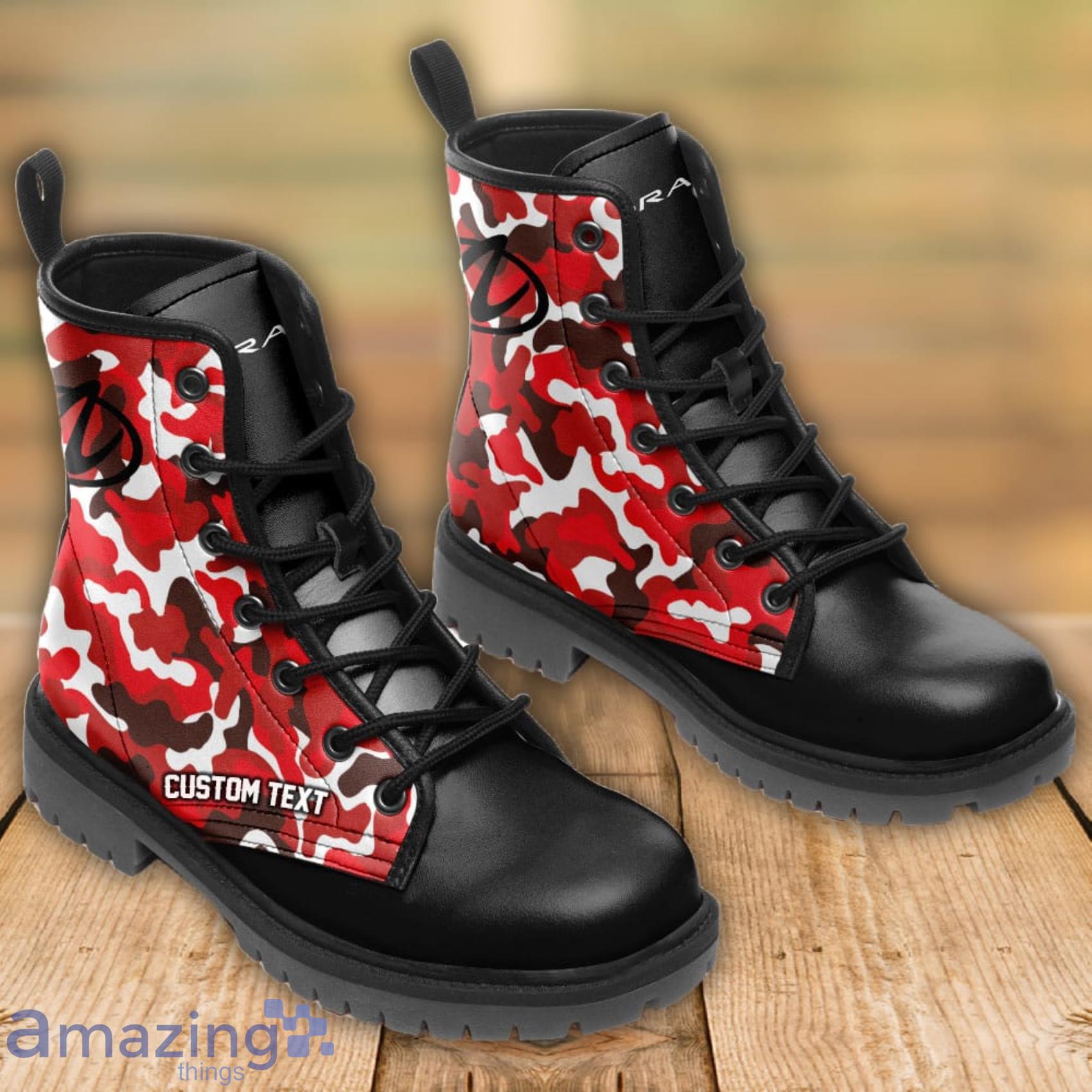 Aurora Lace Up Custom Name Any Logo Car Model Or Sport Team Leather Boots Gift For Fans Product Photo 1 Aurora Lace Up Custom Name Any Logo Car Model Or Sport Team Leather Boots Gift For Fans Product Photo 1