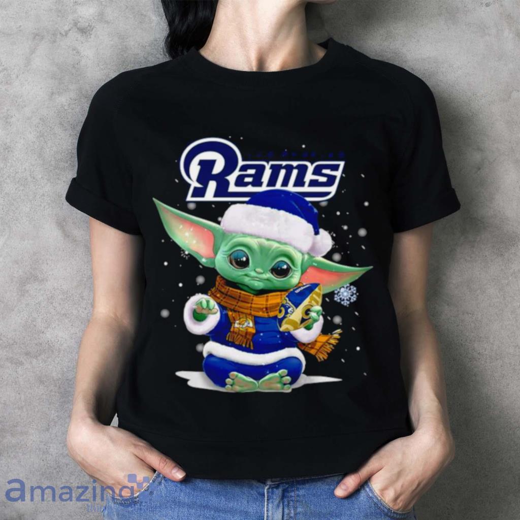 Baby Yoda Los Angeles Rams Football Christmas Shirt image Baby Yoda Los Angeles Rams Football Christmas Shirt Product Photo 4