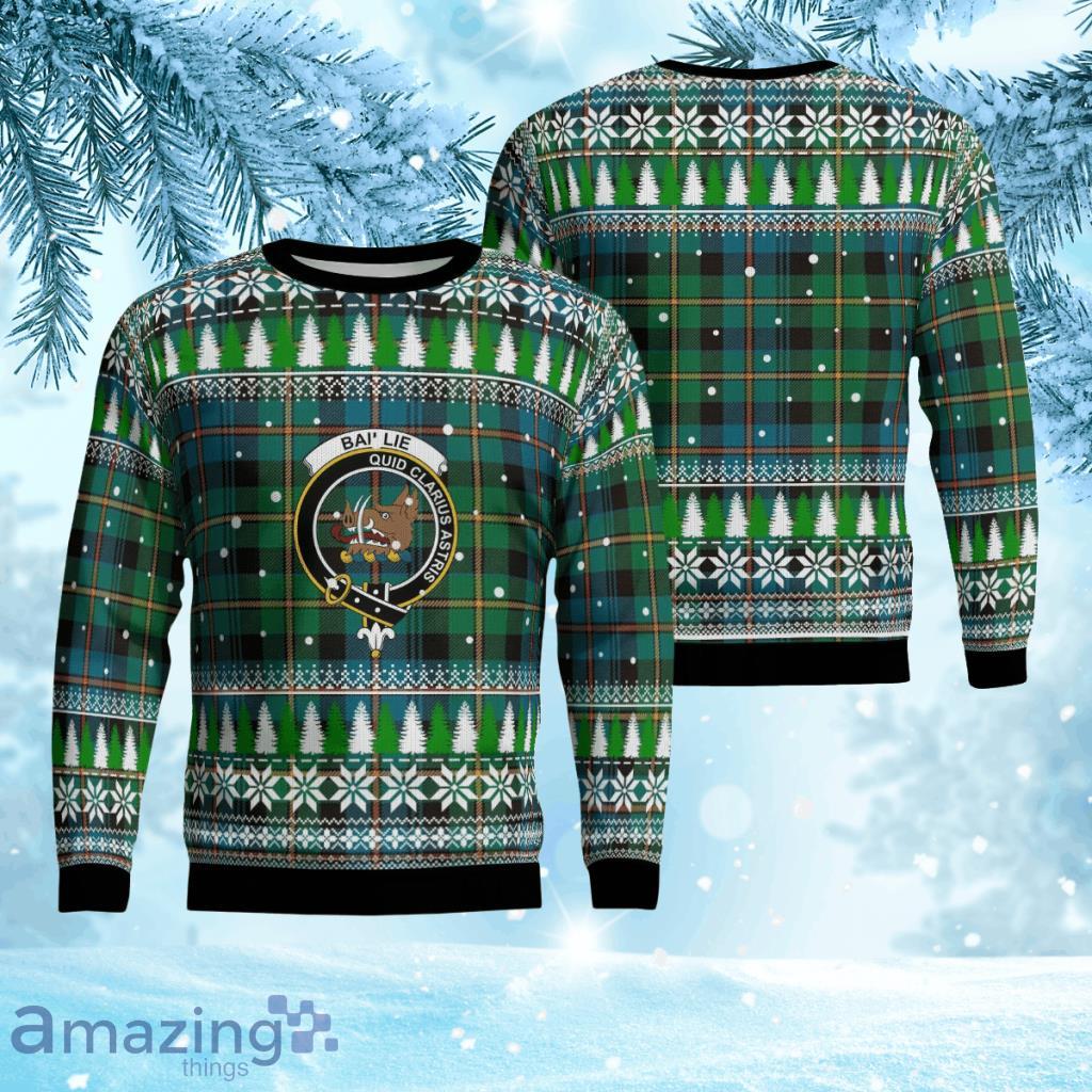 Baillie Ancient Crest Tartan Christmas Ugly Sweater 3D Gift For Men And Women Product Photo 1