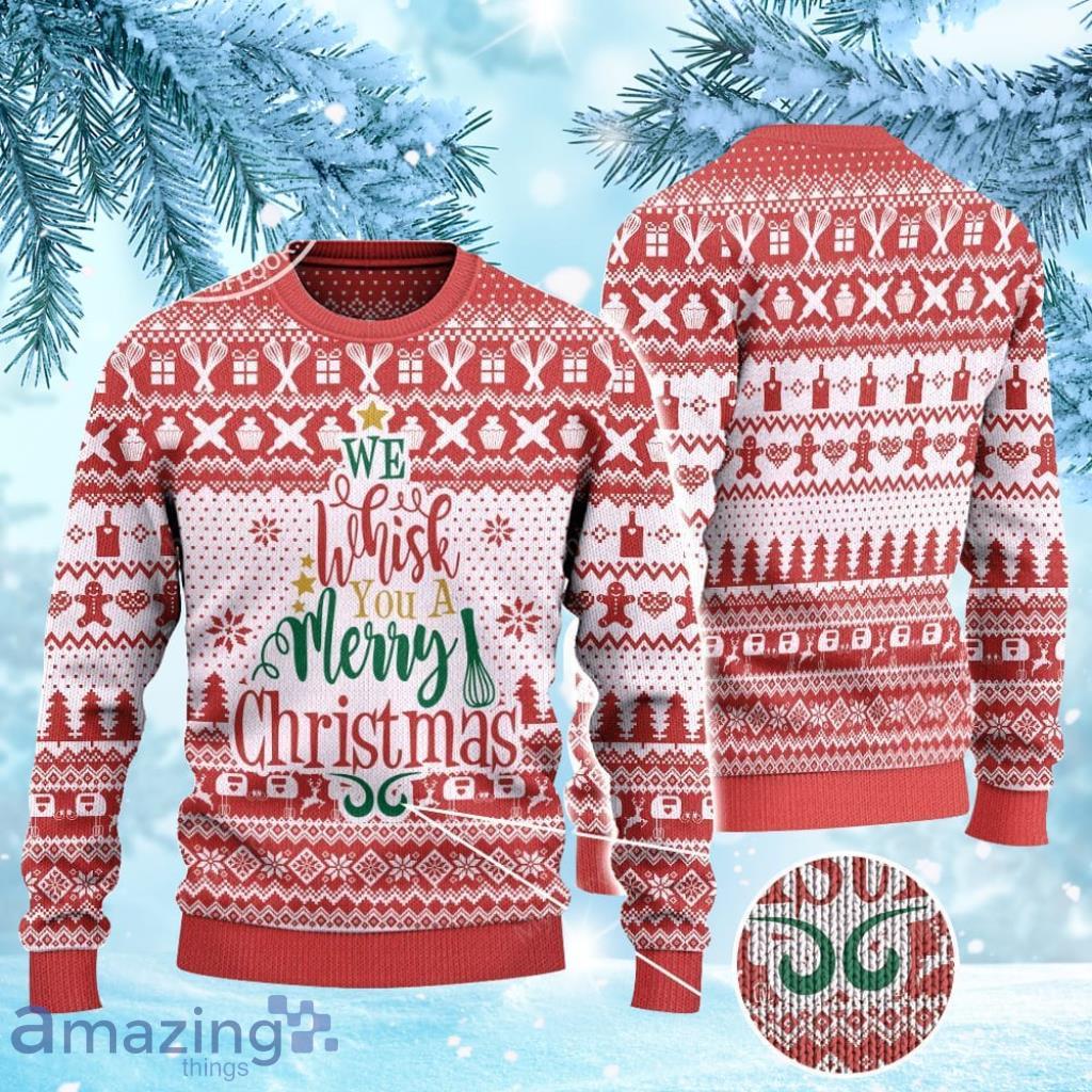 Baking Lovers Gift We Whisk You A Merry Christmas Ugly Christmas Sweater 3D Gift For Men And Women Product Photo 1